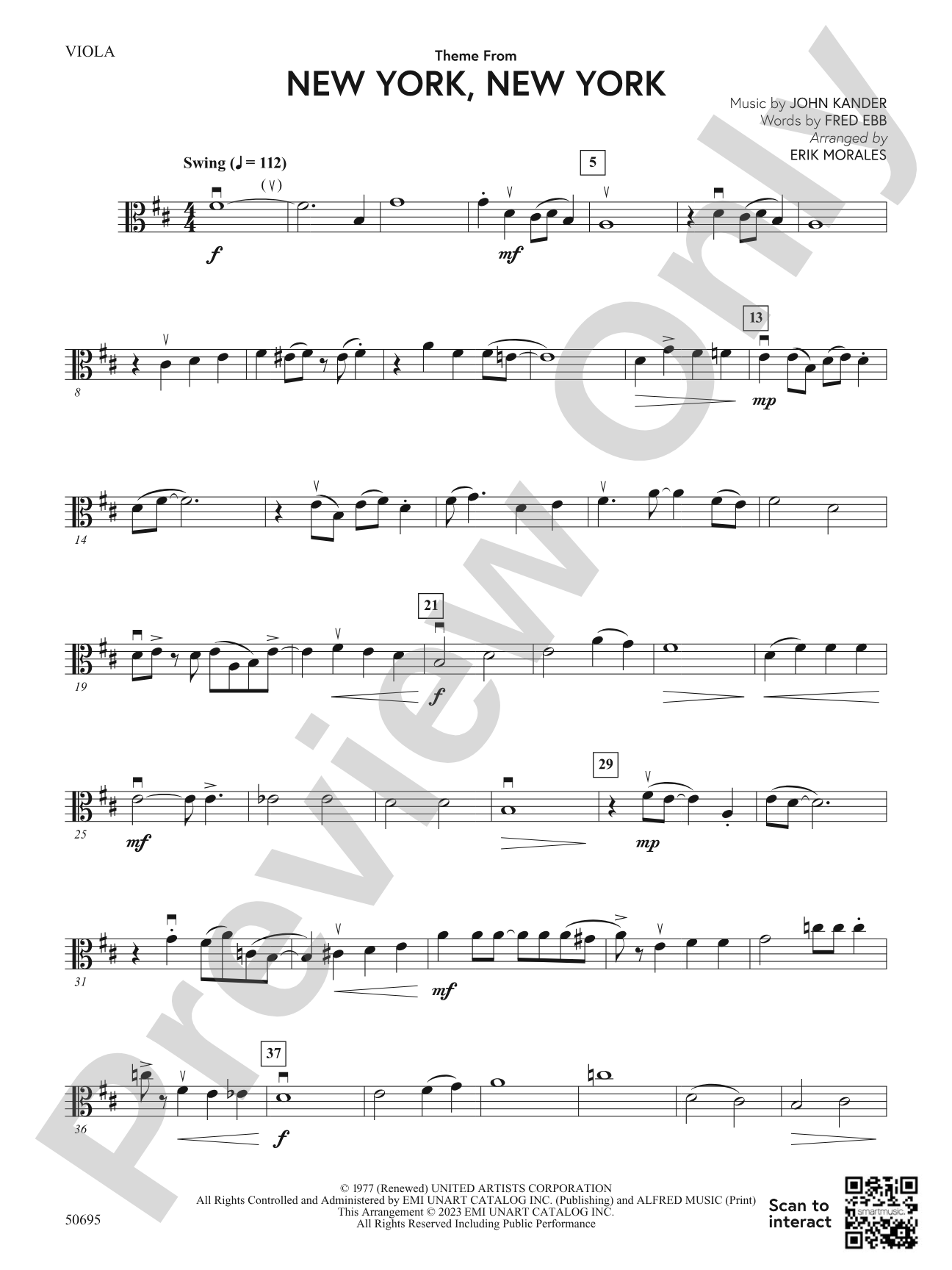 Theme from New York, New York: Viola