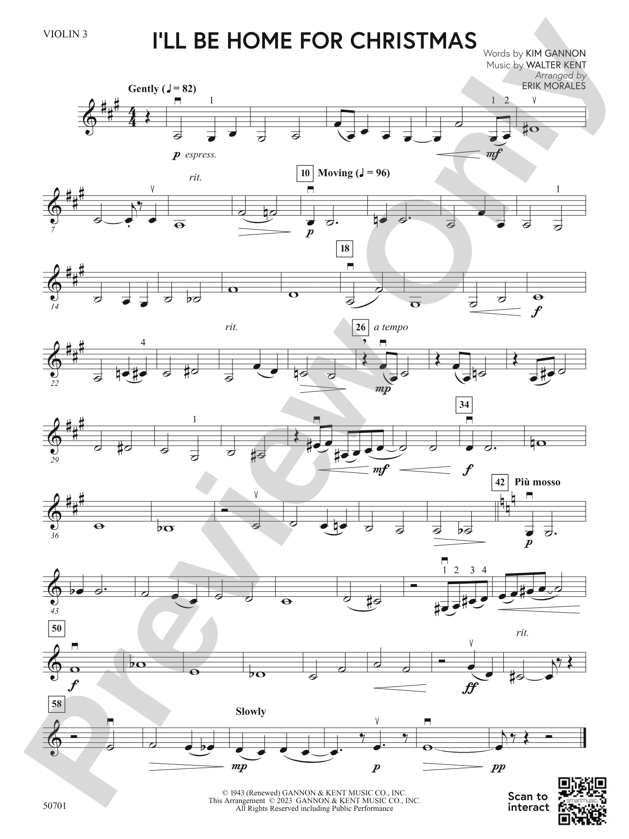 I'll Be Home for Christmas: 3rd Violin (Viola [TC])