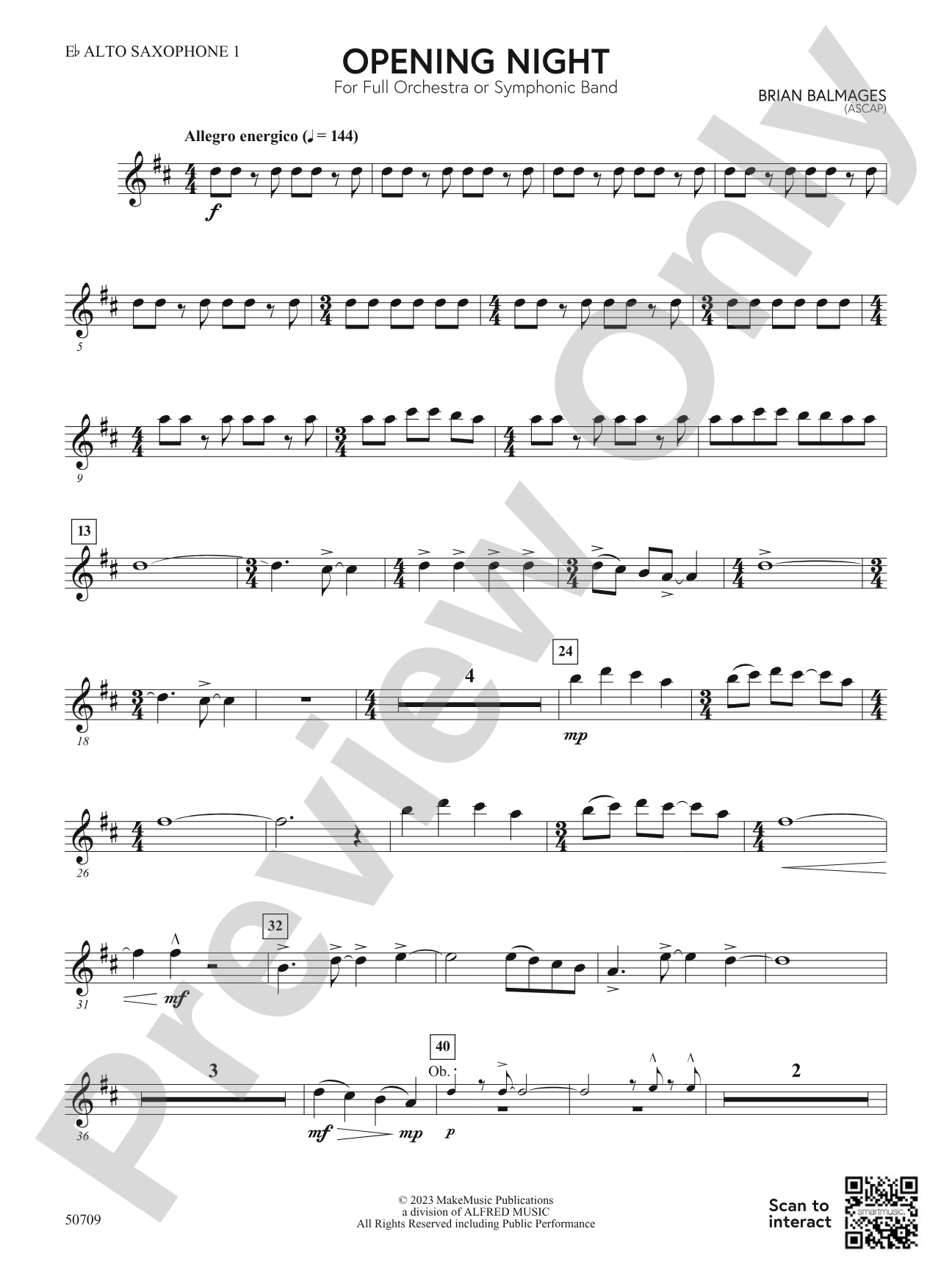 Opening Night: E-flat Alto Saxophone