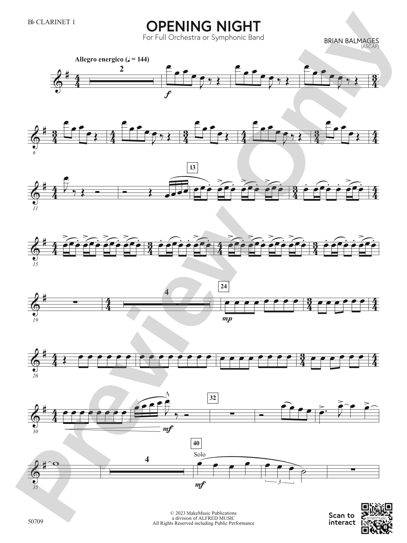 Opening Night: 1st B-flat Clarinet