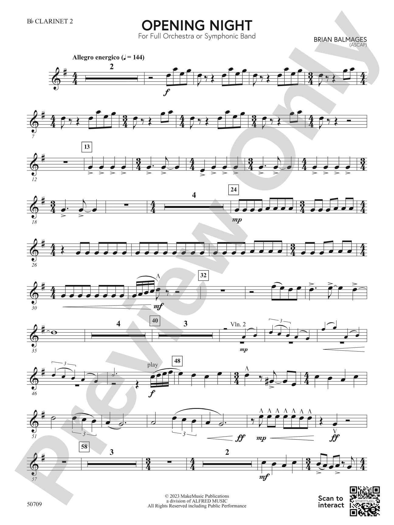 Opening Night: 2nd B-flat Clarinet