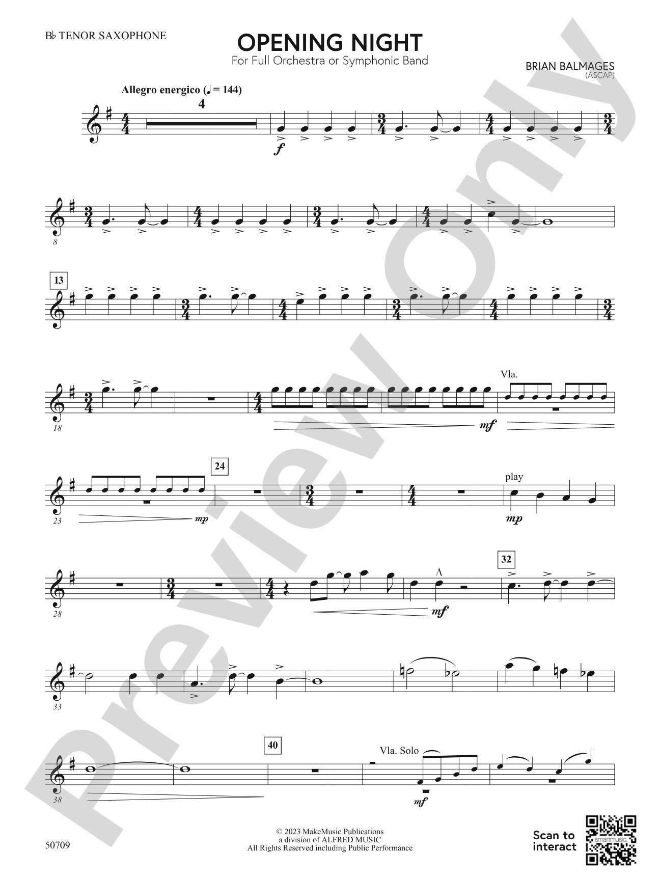Opening Night: B-flat Tenor Saxophone