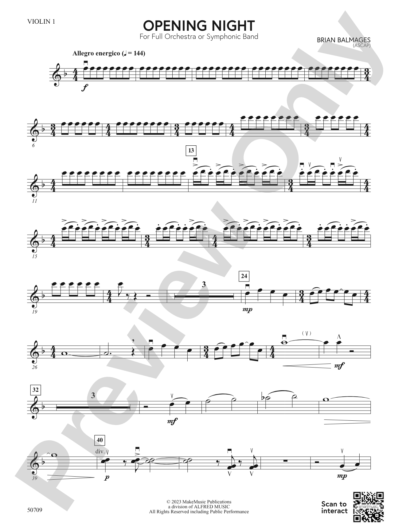 Opening Night: 1st Violin