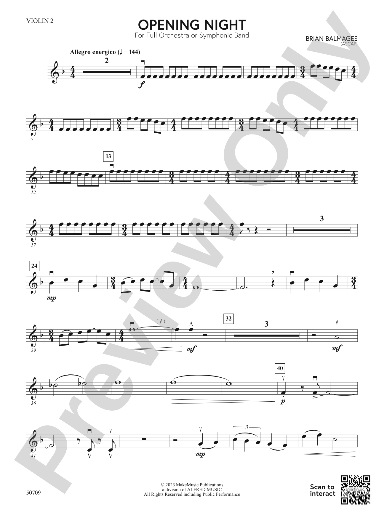 Opening Night: 2nd Violin