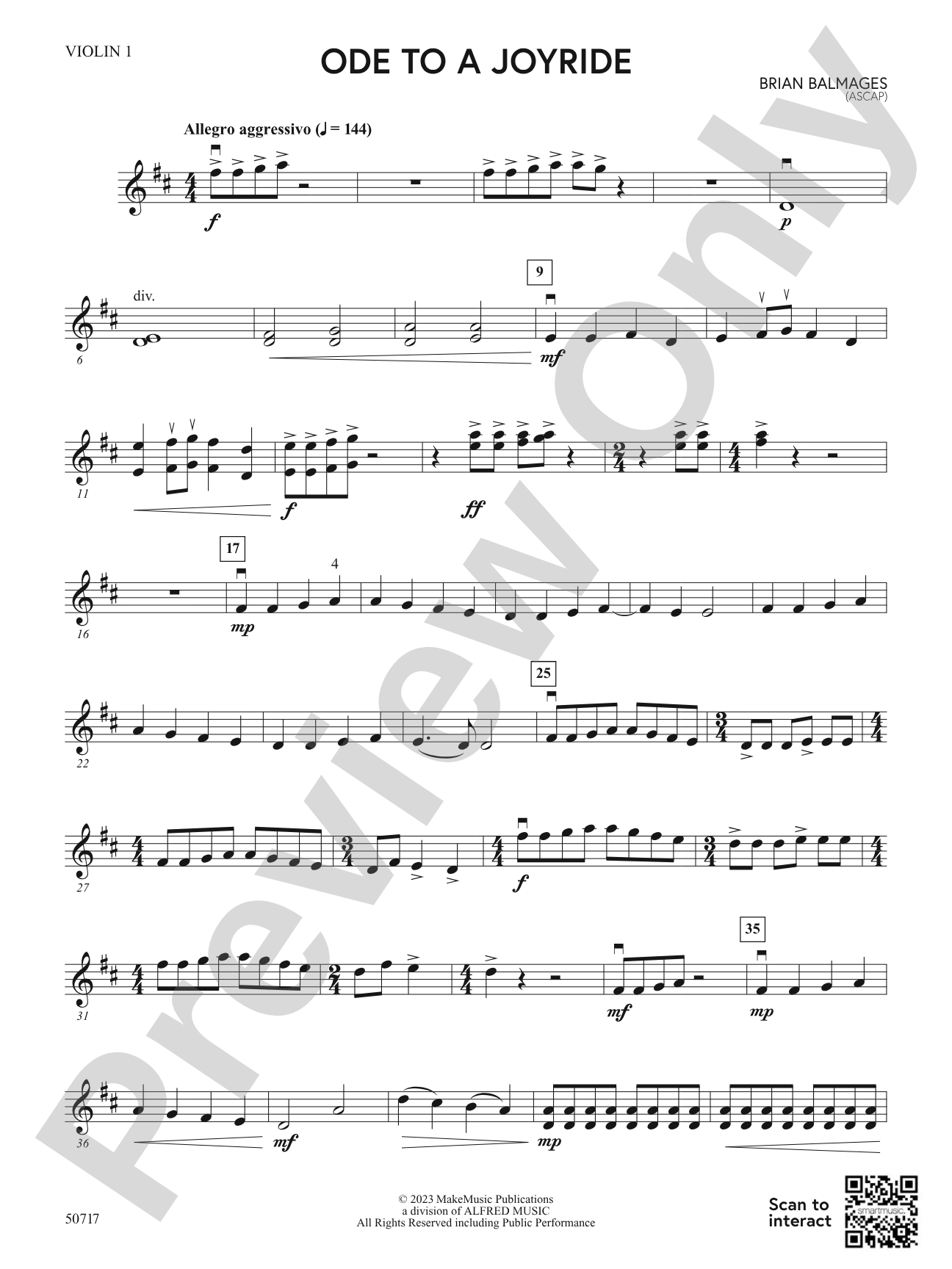 Ode to a Joyride: 1st Violin