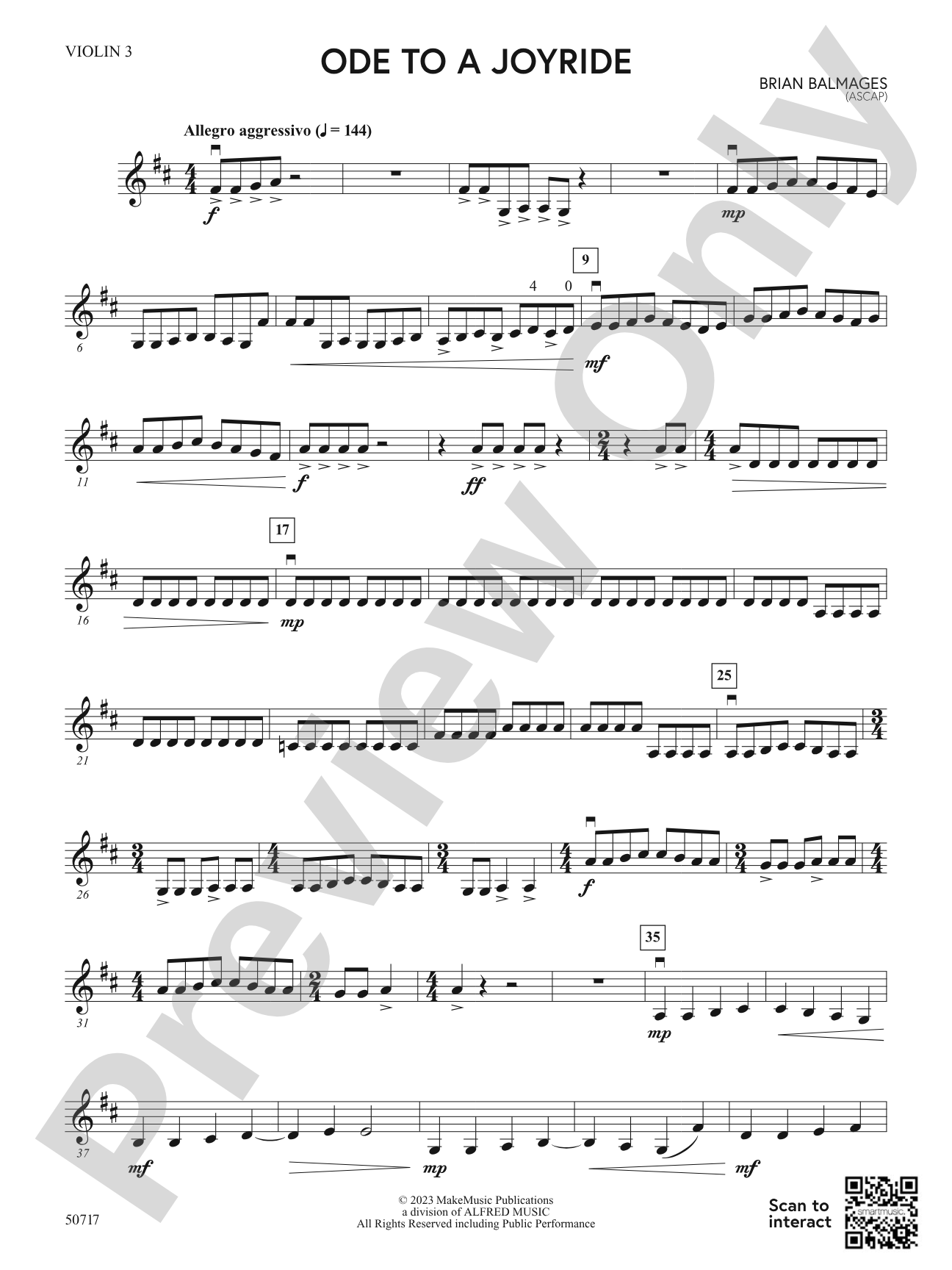 Ode to a Joyride: 3rd Violin (Viola [TC])