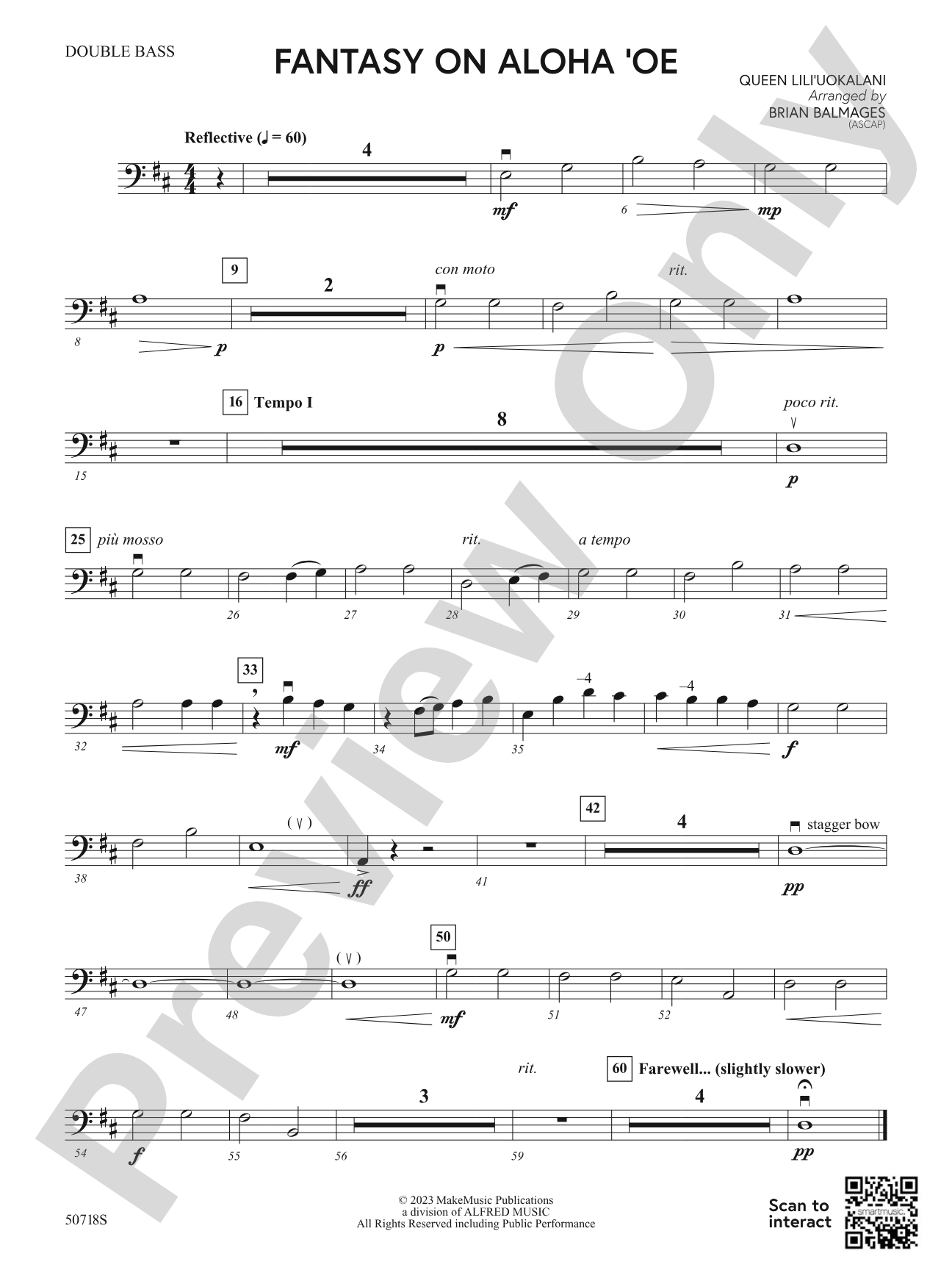 Fantasy on Aloha 'Oe: String Bass