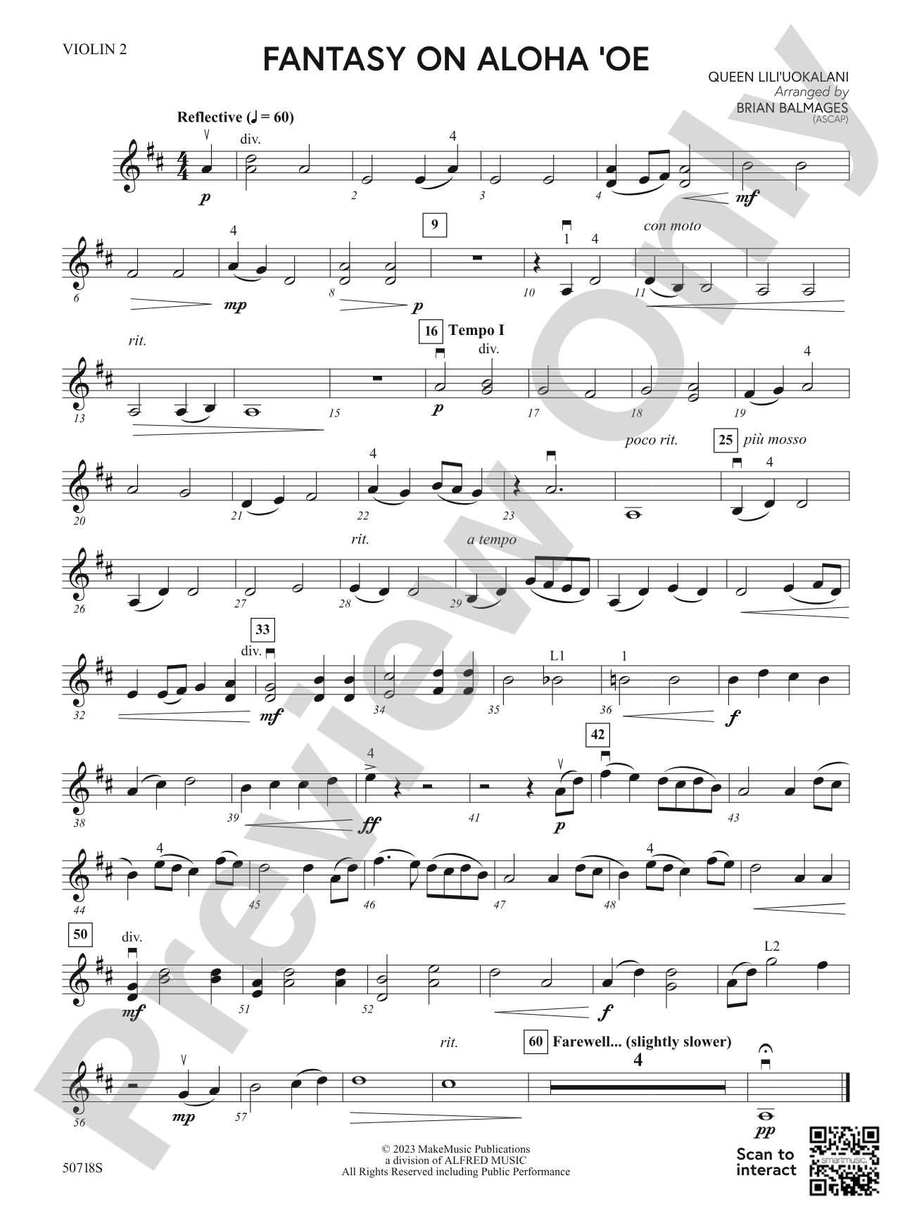 Fantasy on Aloha 'Oe: 2nd Violin