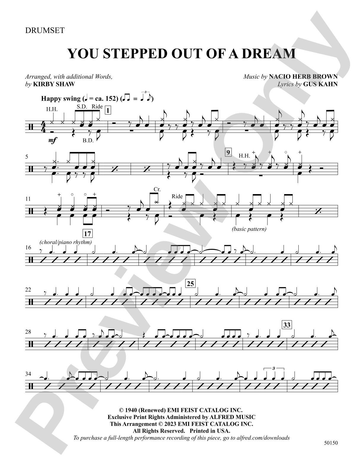 You Stepped Out of a Dream: Drums