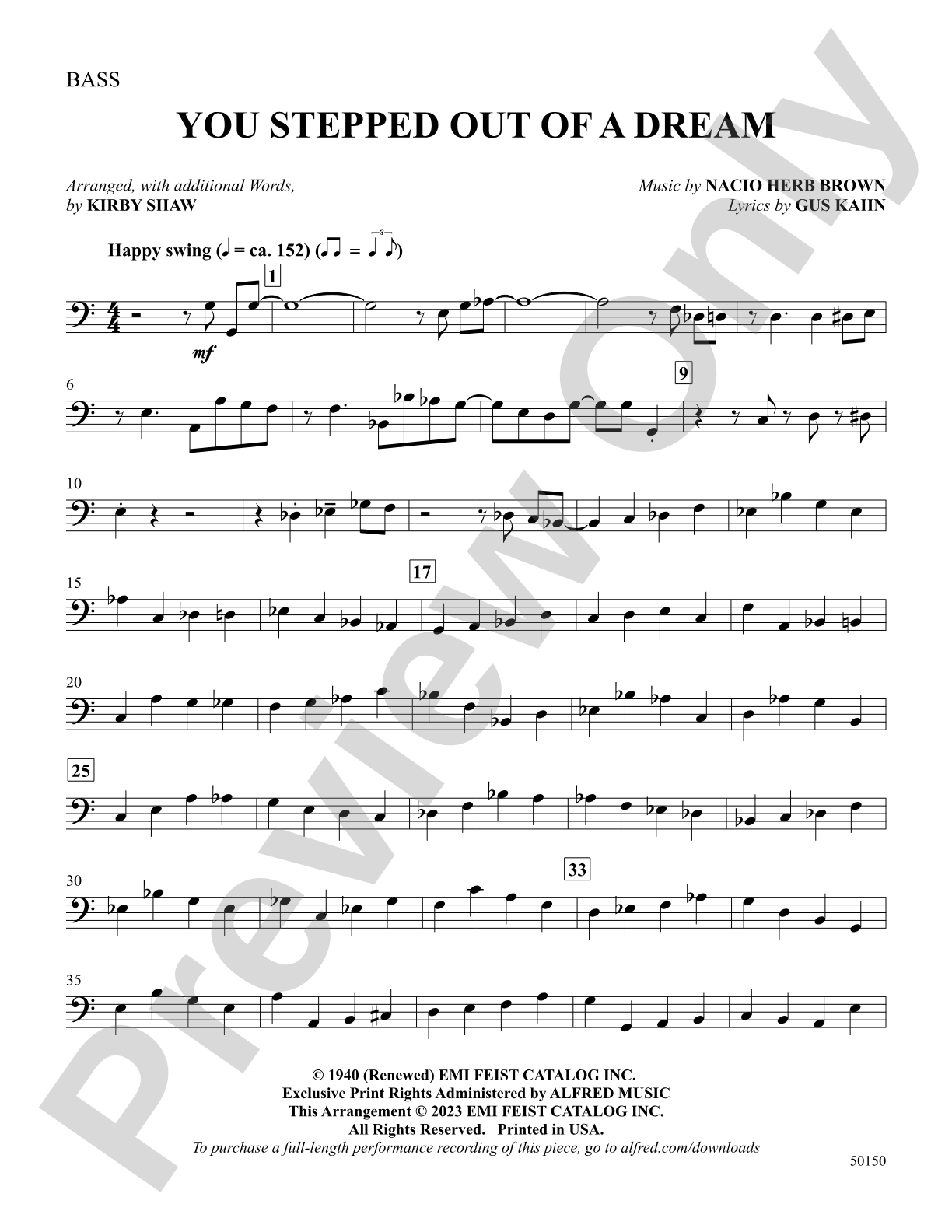 You Stepped Out of a Dream: String Bass