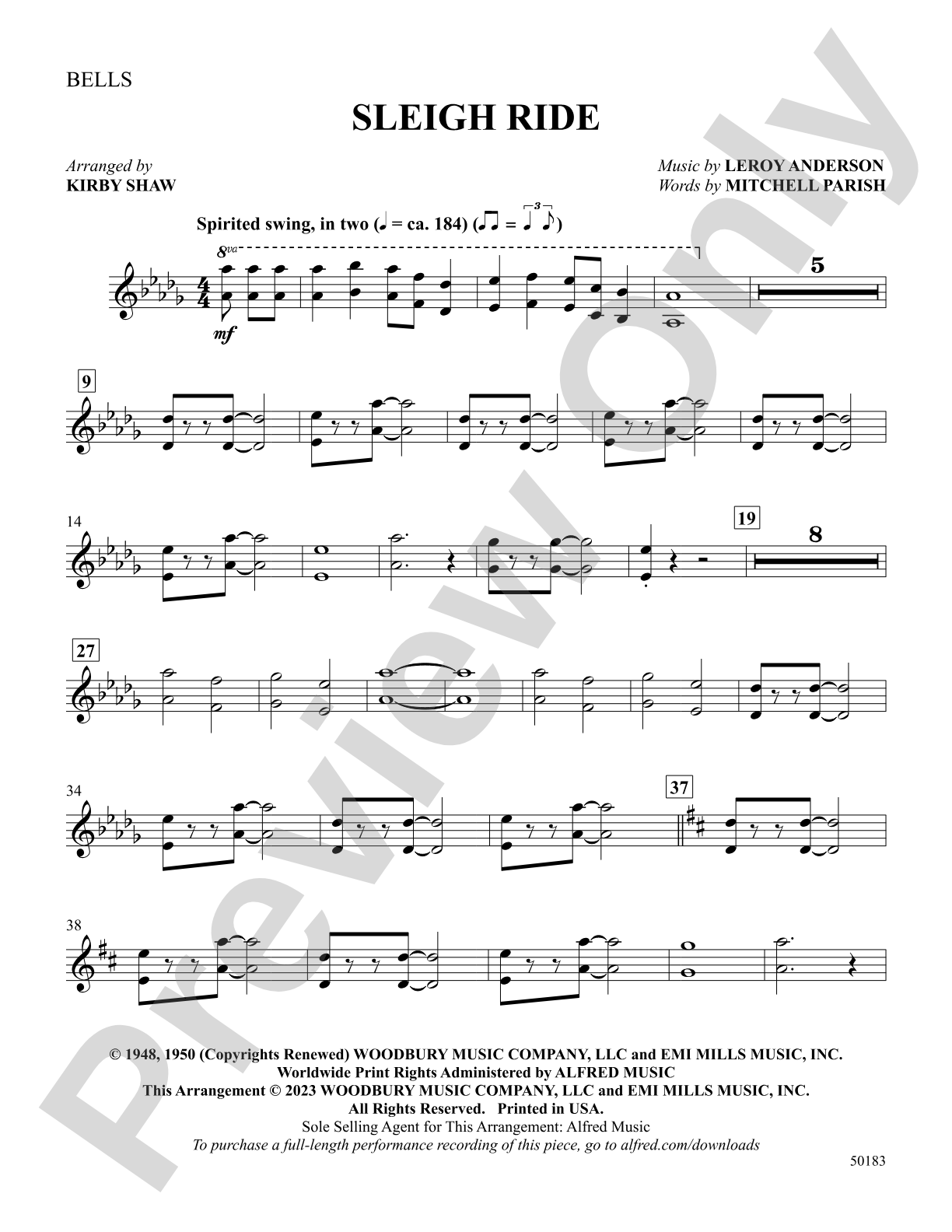 Sleigh Ride: Bells: Choral SoundPax