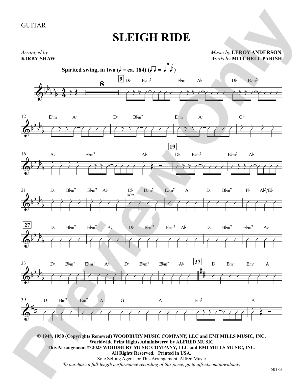 Sleigh Ride: Guitar: Choral SoundPax