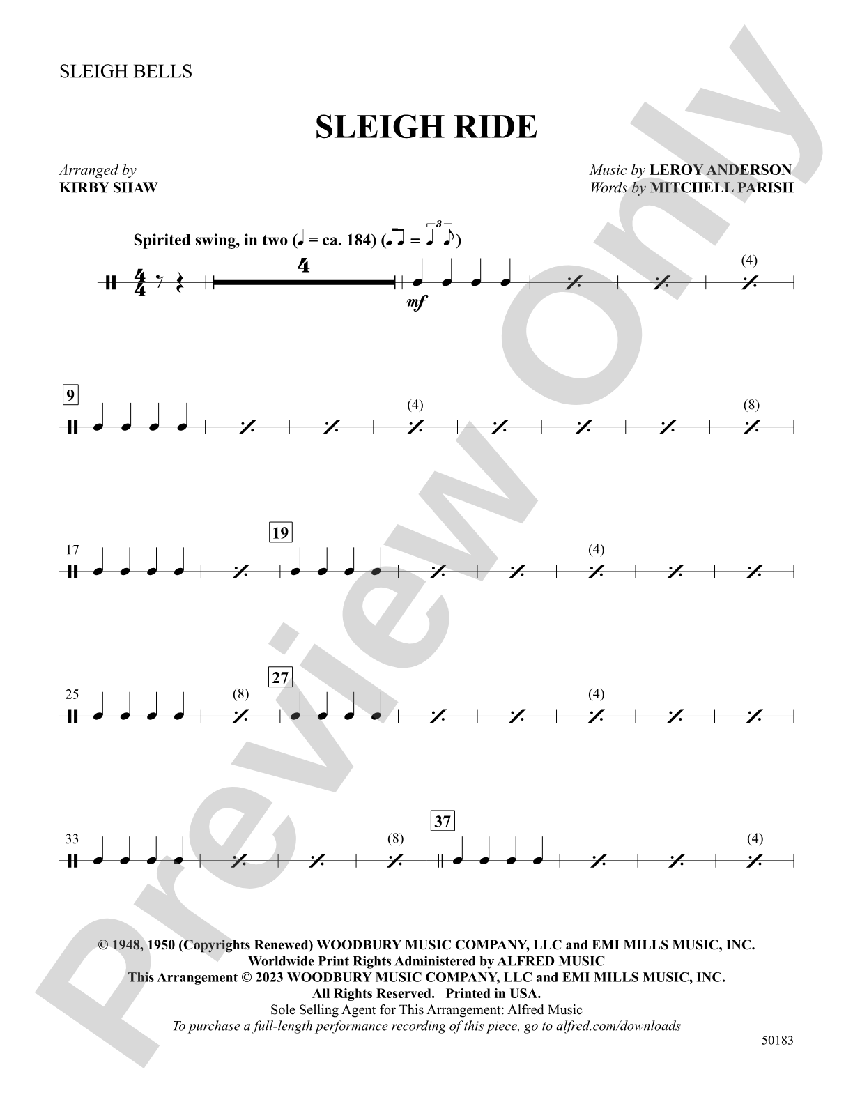 Sleigh Ride: Sleigh Bells: Choral SoundPax