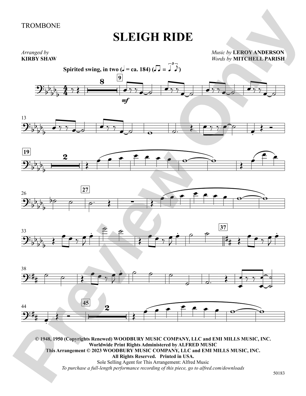 Sleigh Ride: 1st Trombone: Choral SoundPax