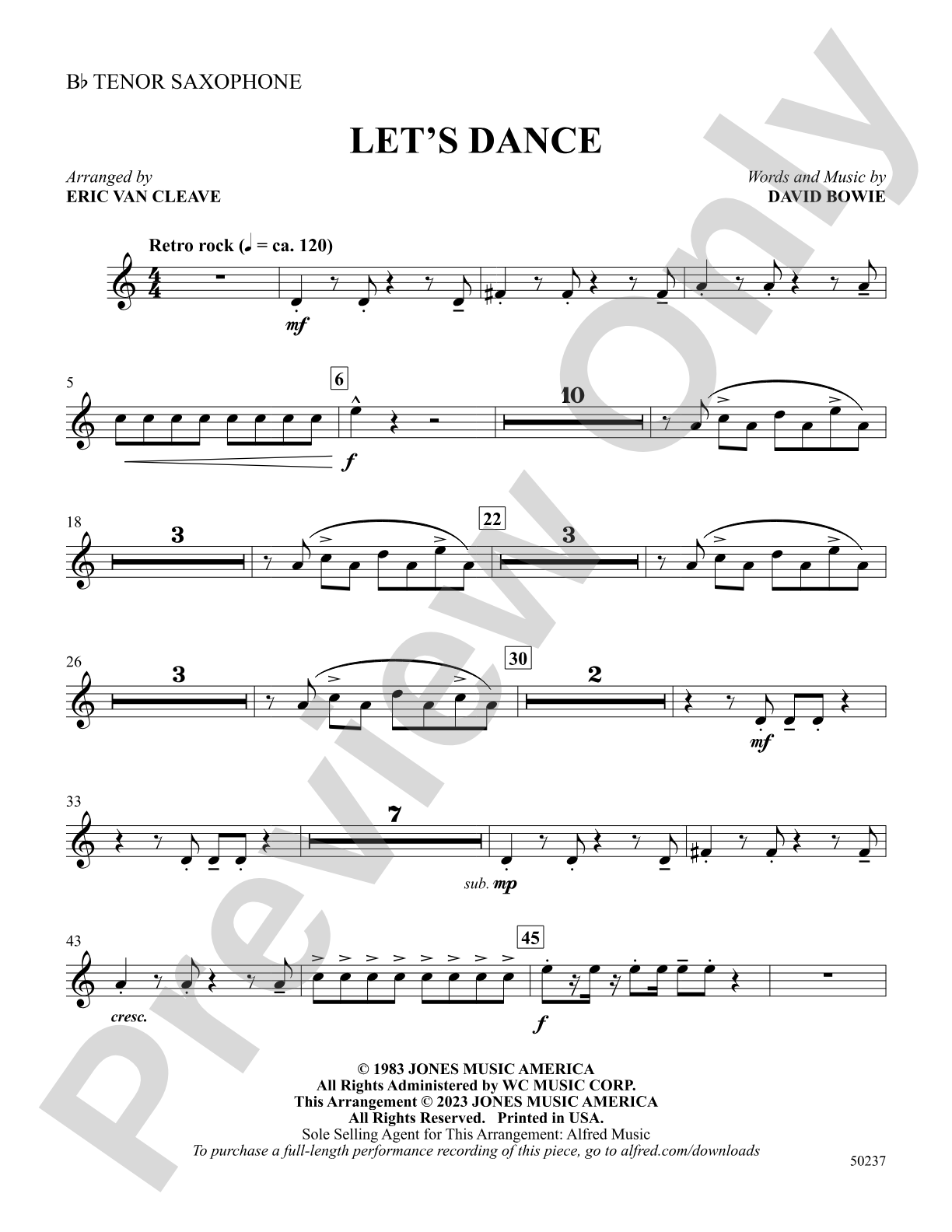 Let's Dance: B-flat Tenor Saxophone