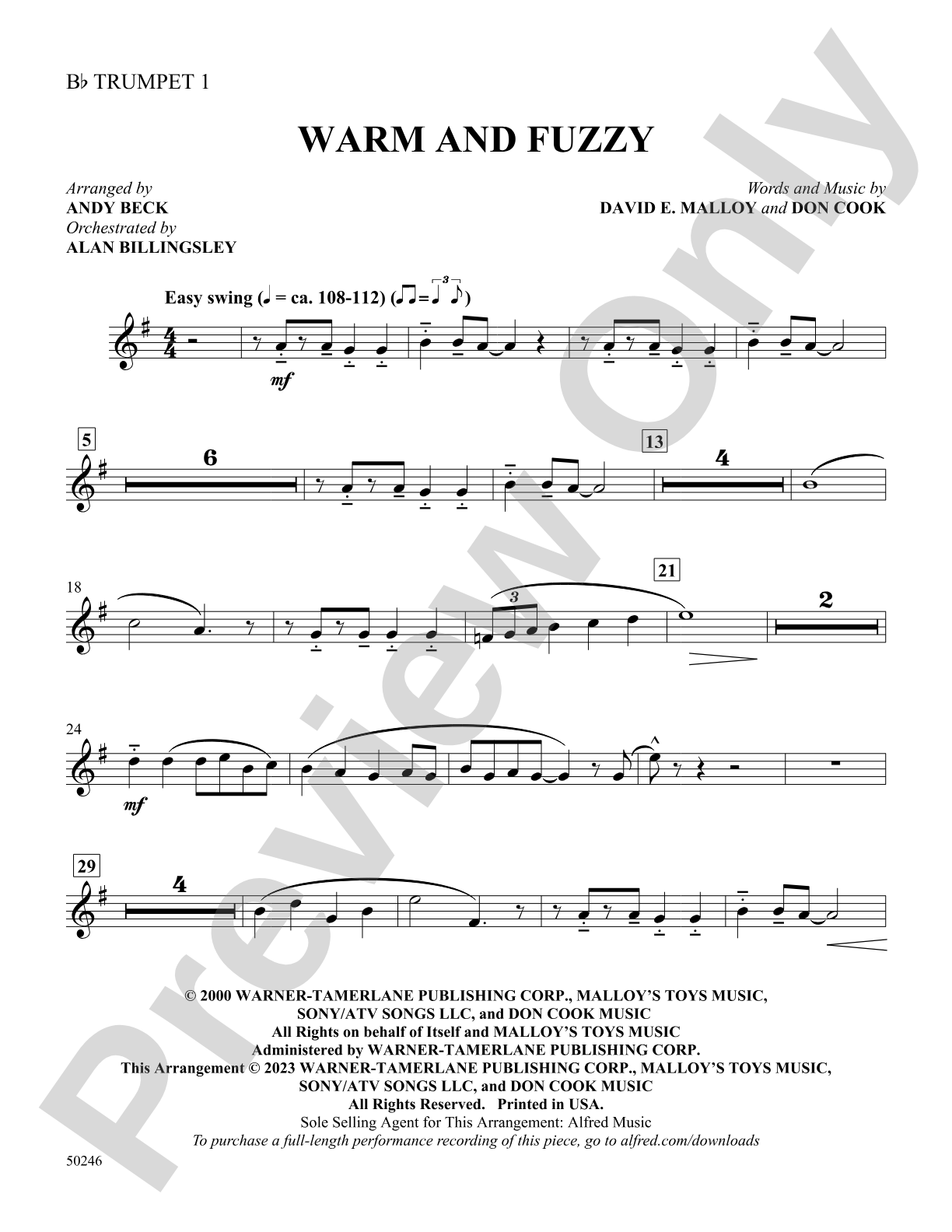 Warm and Fuzzy: 1st B-flat Trumpet