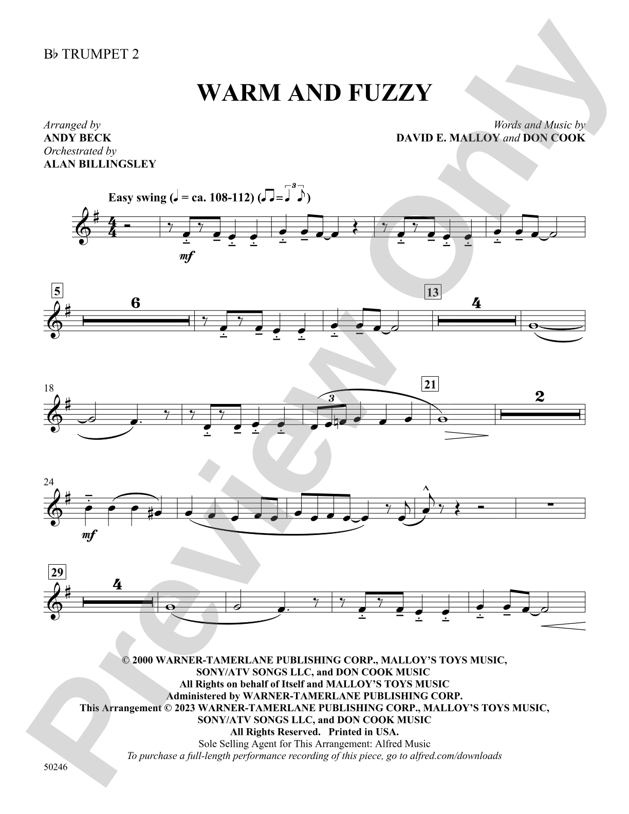 Warm and Fuzzy: 2nd B-flat Trumpet