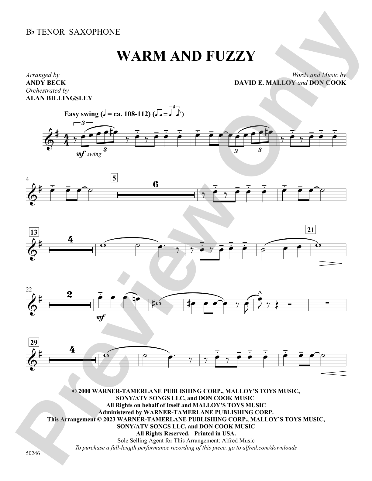 Warm and Fuzzy: B-flat Tenor Saxophone