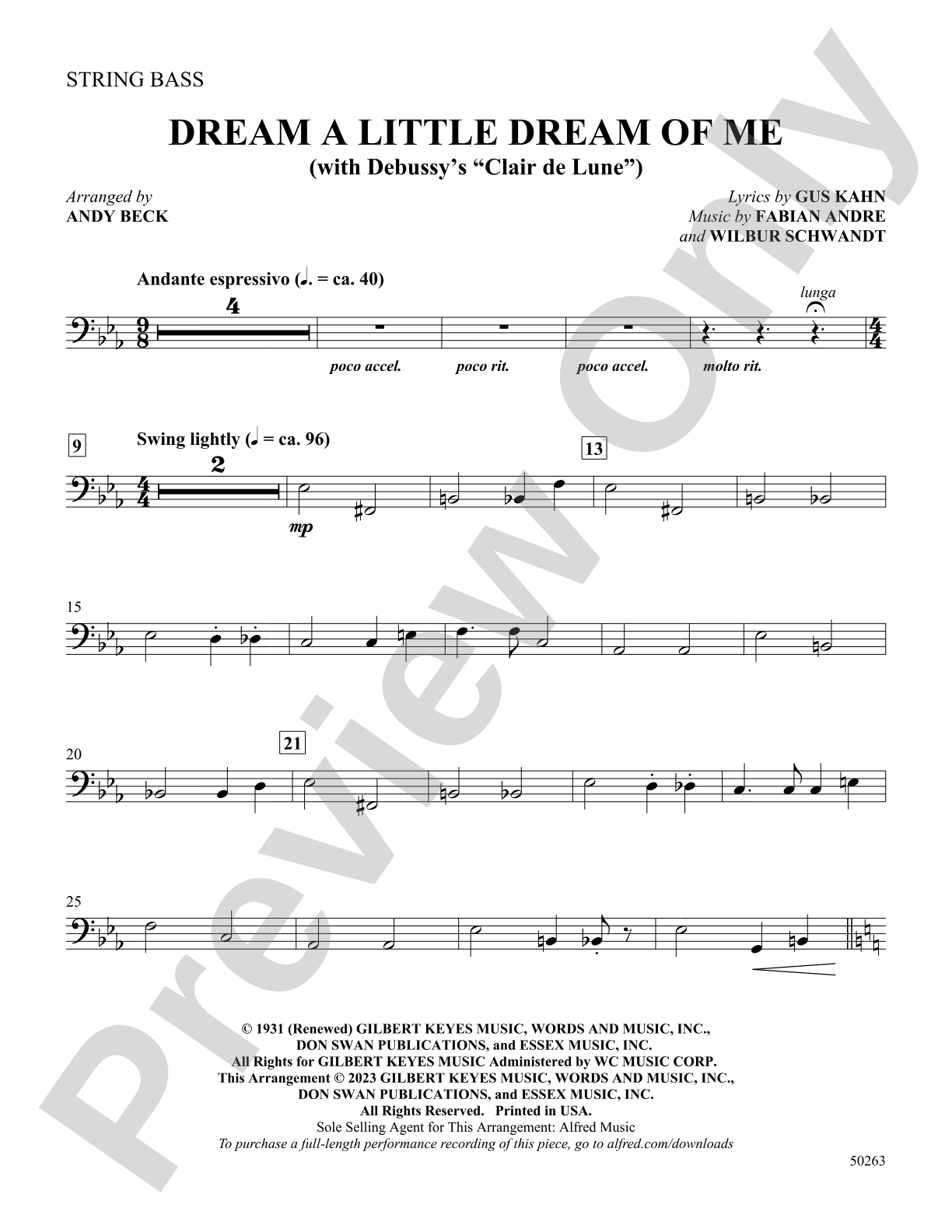 Dream a Little Dream of Me: String Bass