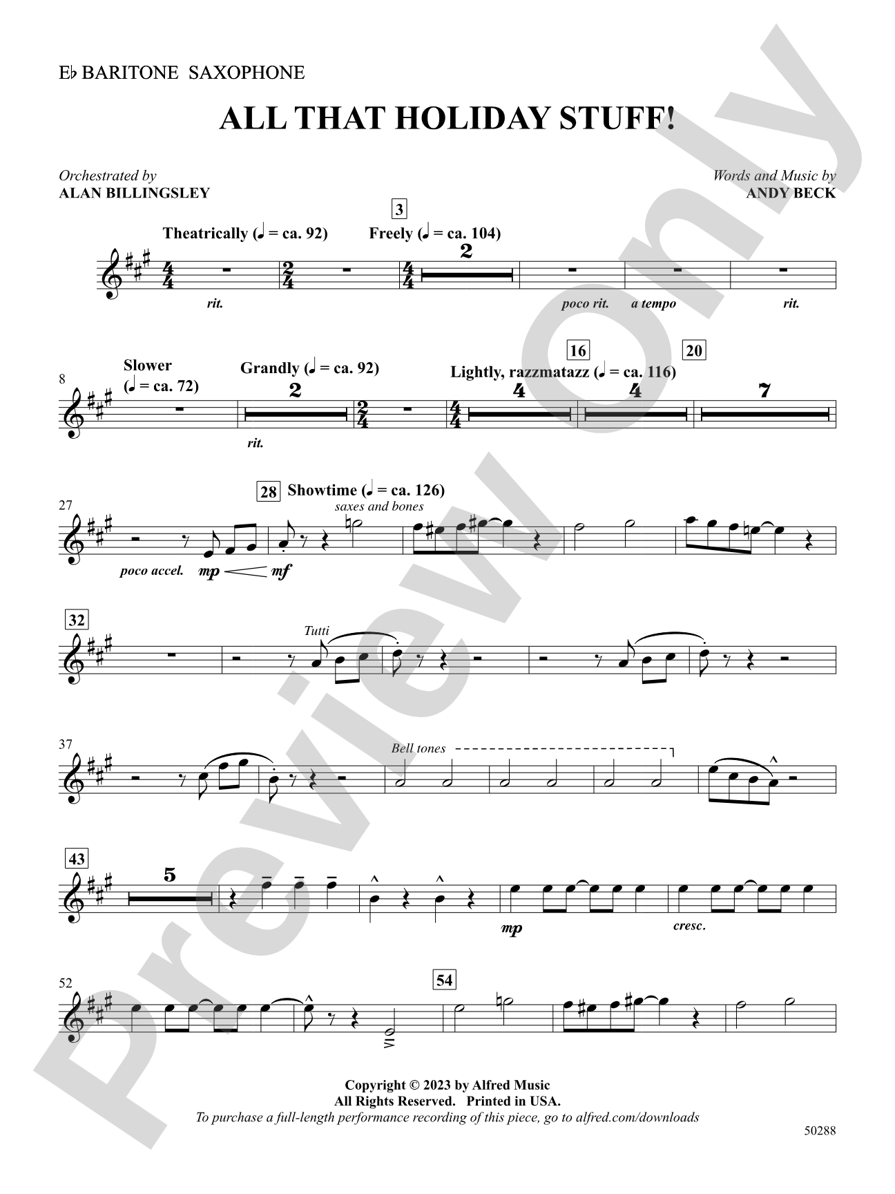 All That Holiday Stuff!: E-flat Baritone Saxophone
