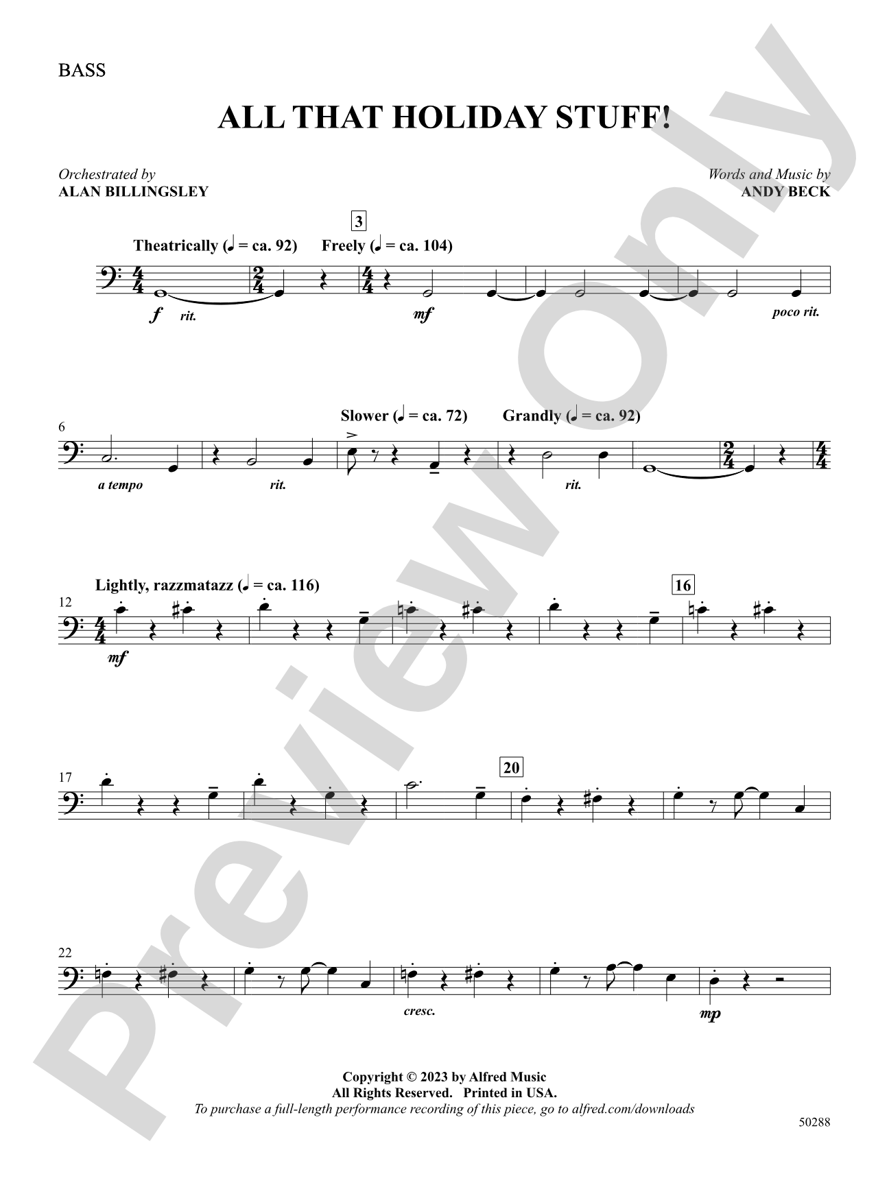 All That Holiday Stuff!: String Bass