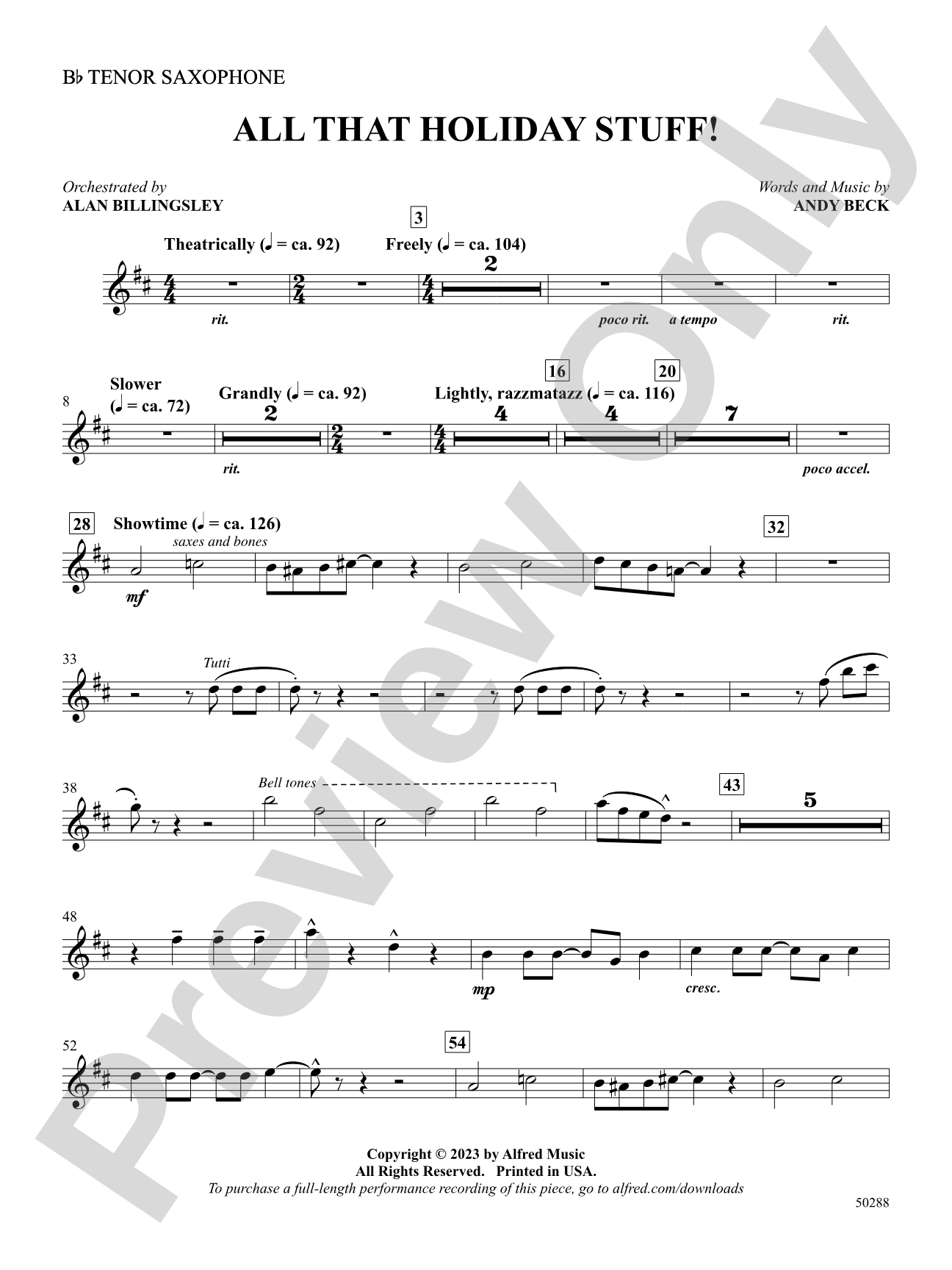 All That Holiday Stuff!: B-flat Tenor Saxophone