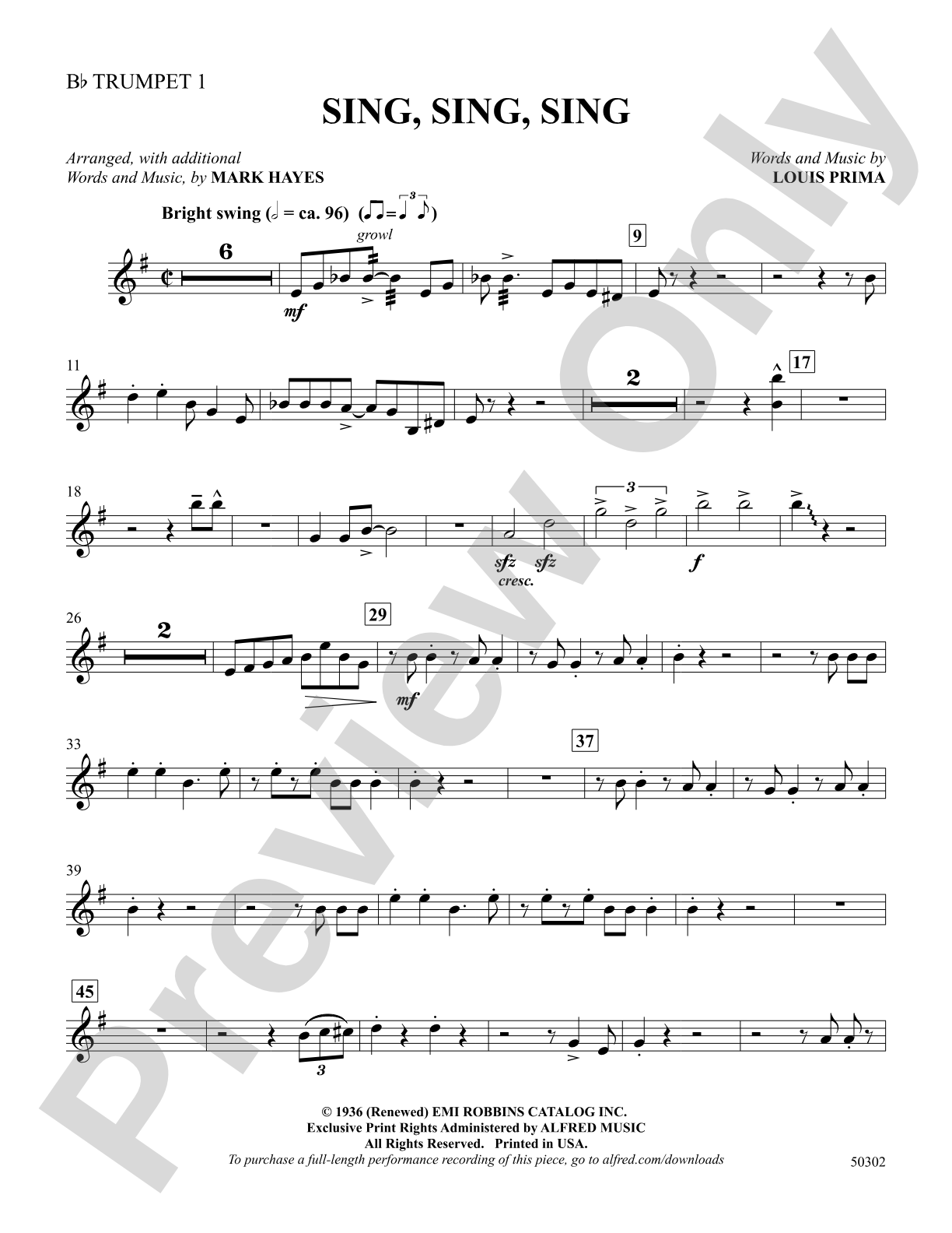 Sing, Sing, Sing: 1st B-flat Trumpet