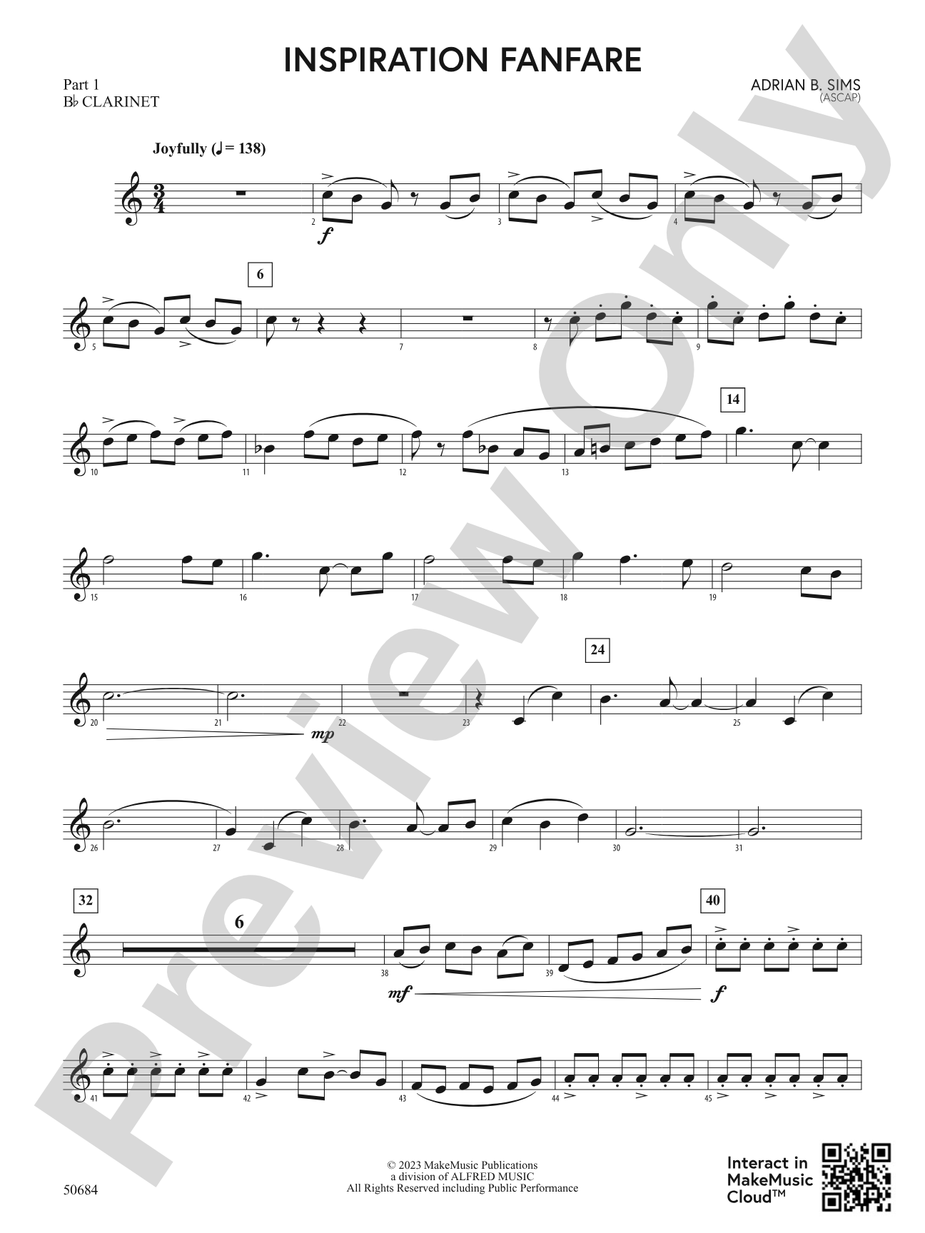 Inspiration Fanfare: Part 1 - B-flat Clarinet