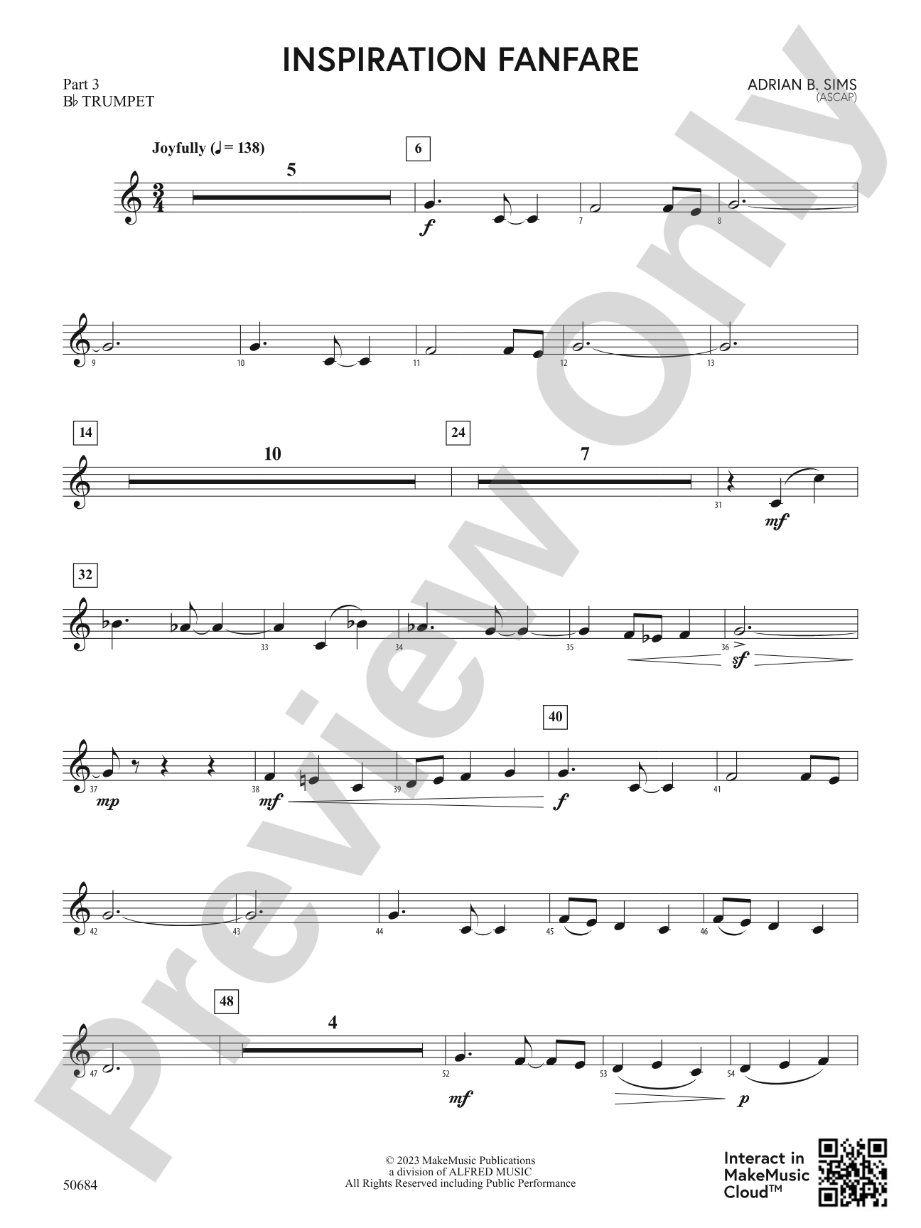 Inspiration Fanfare: Part 3 - B-flat Trumpet