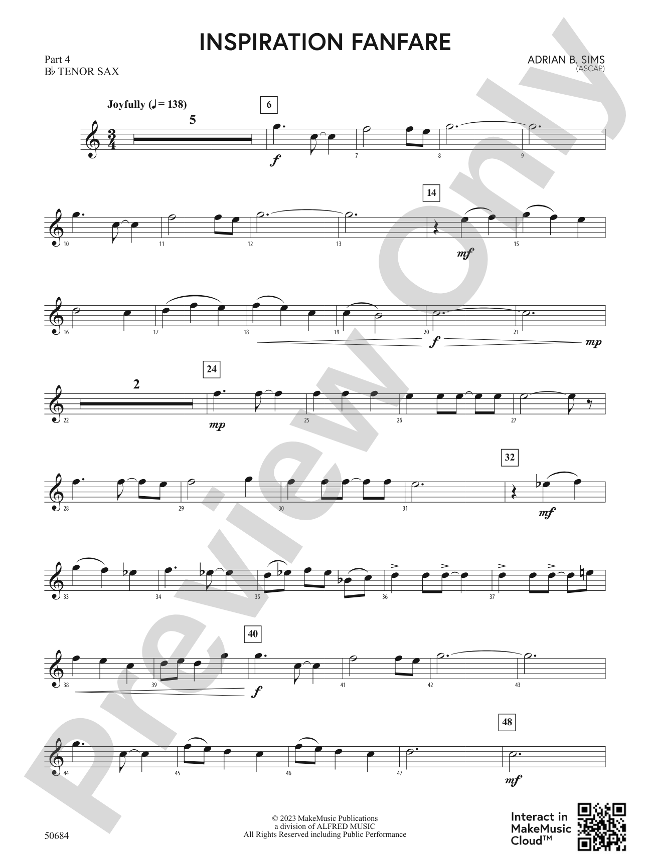 Inspiration Fanfare: Part 4 - B-flat Tenor Sax