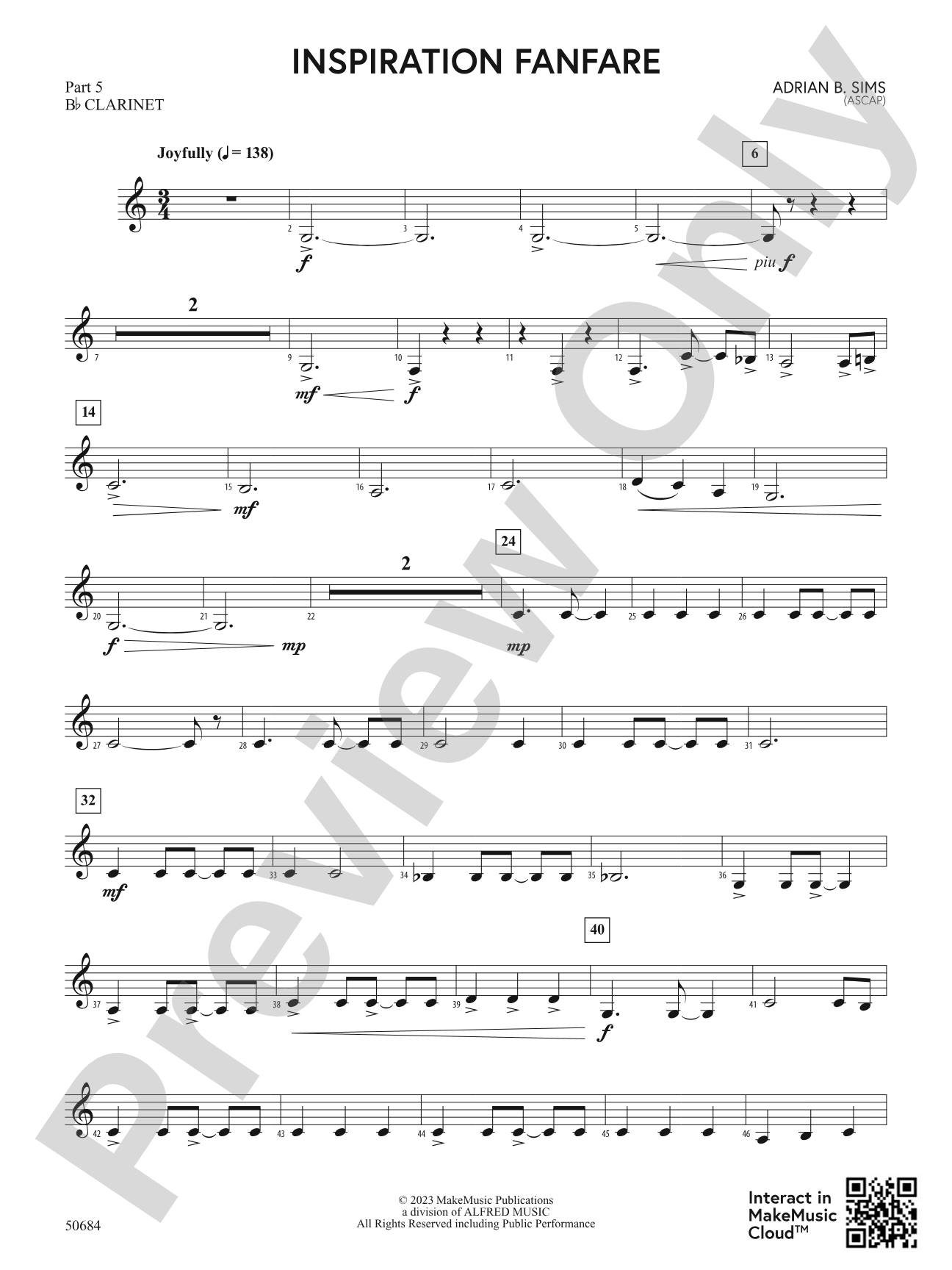 Inspiration Fanfare: Part 5 - B-flat Clarinet