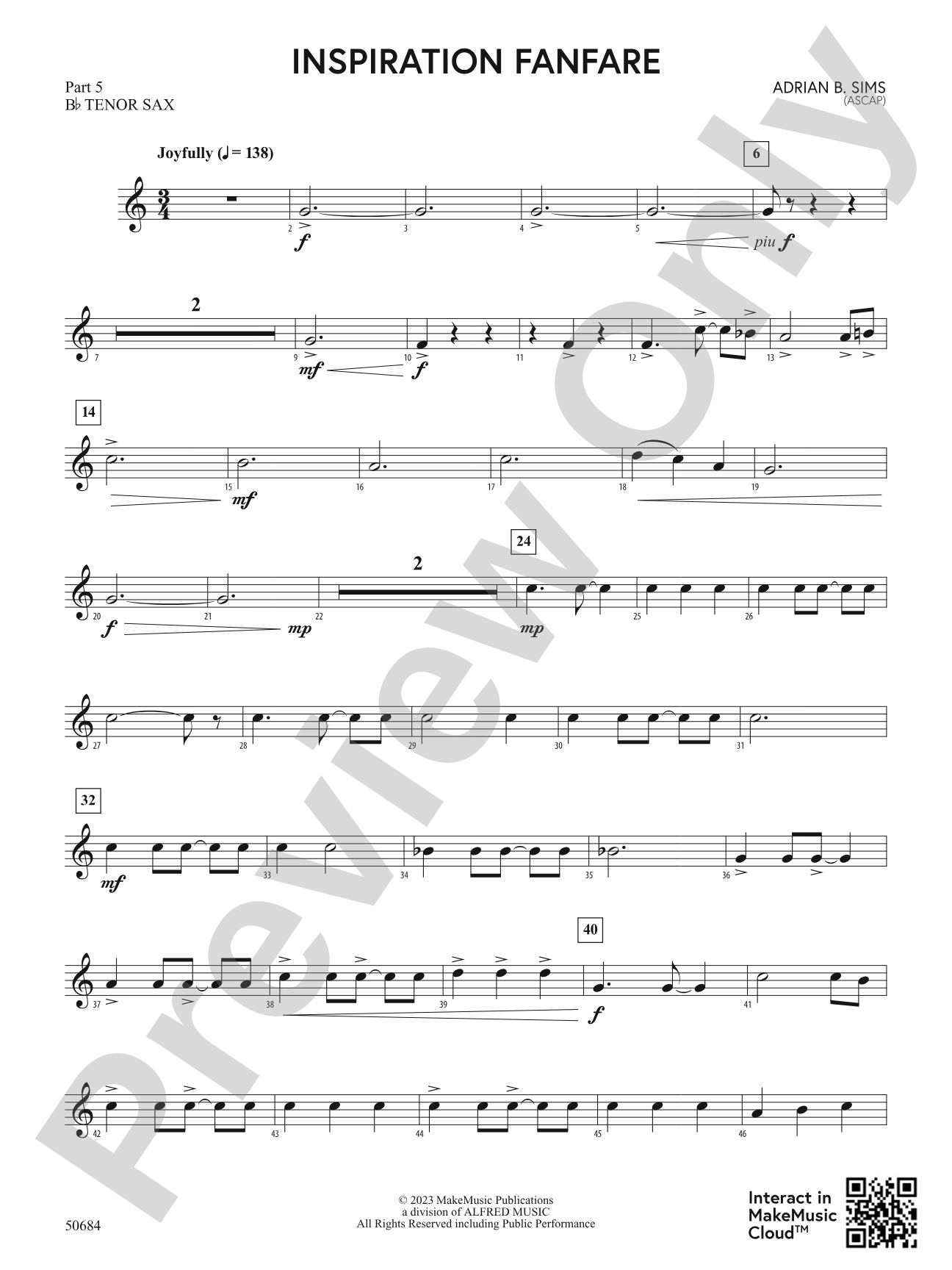 Inspiration Fanfare: Part 5 - B-flat Tenor Sax