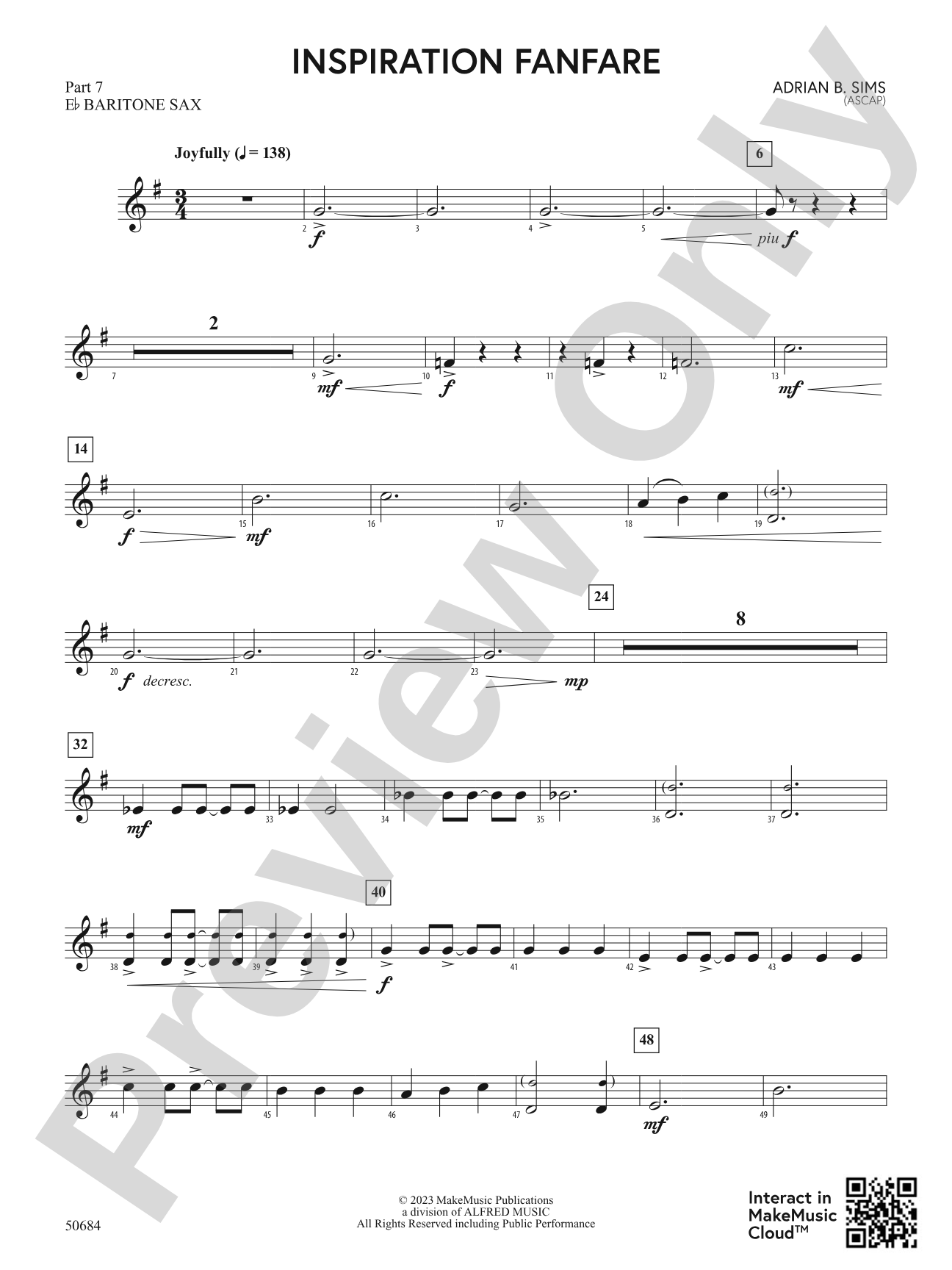 Inspiration Fanfare: Part 7 - E-flat Baritone Sax