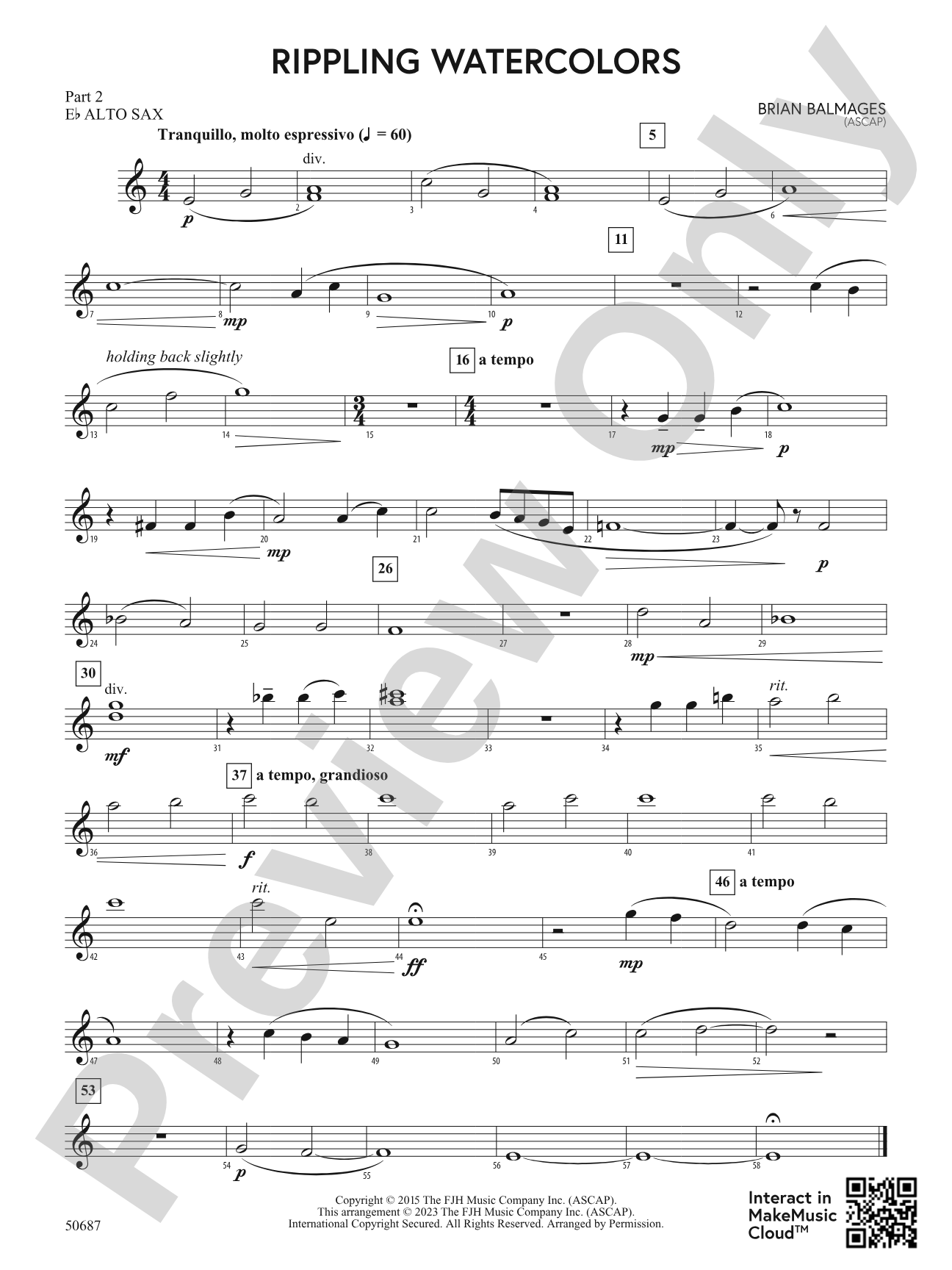 Rippling Watercolors: Part 2 - E-flat Alto Sax