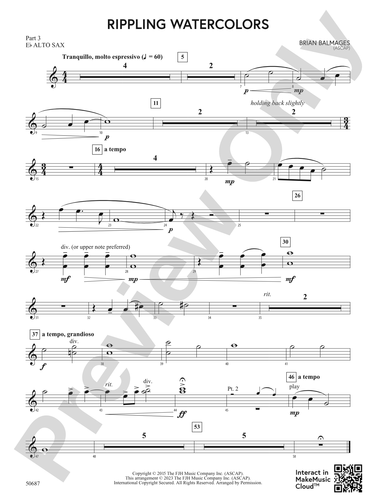 Rippling Watercolors: Part 3 - E-flat Alto Sax