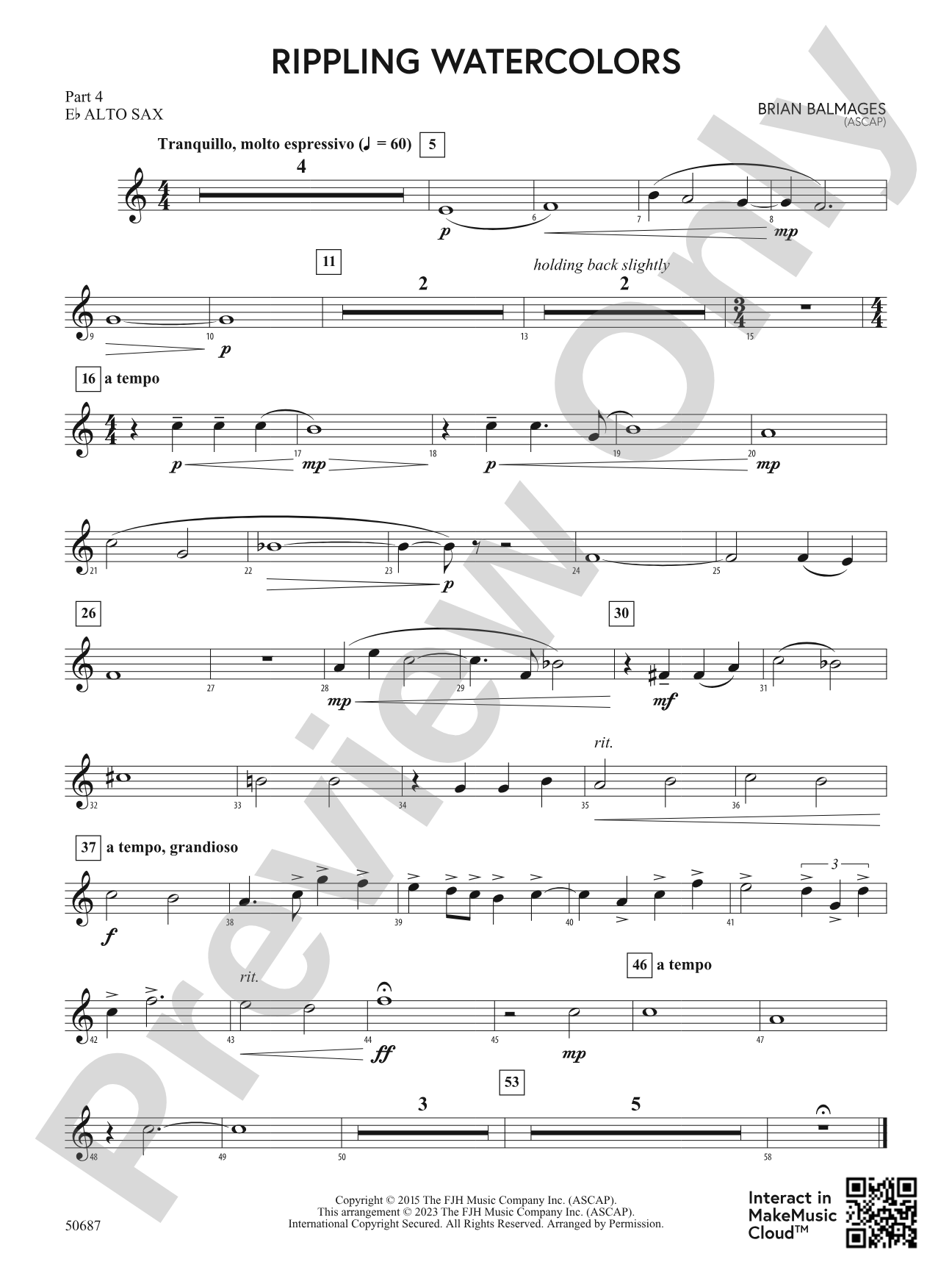 Rippling Watercolors: Part 4 - E-flat Alto Sax