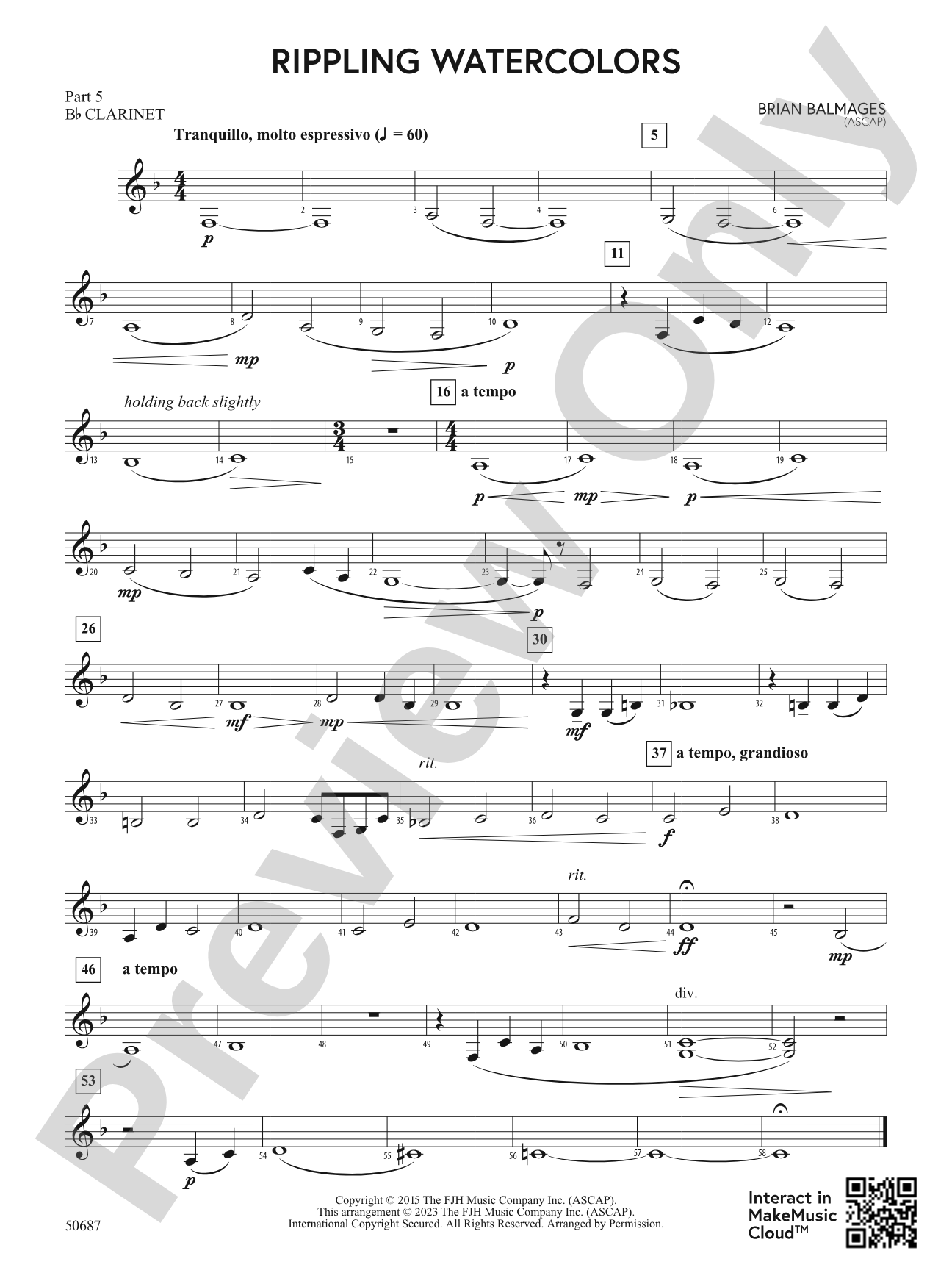Rippling Watercolors: Part 5 - B-flat Clarinet