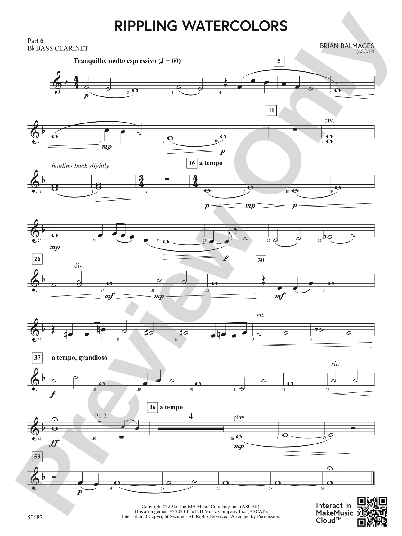 Rippling Watercolors: Part 6 - B-flat Bass Clarinet
