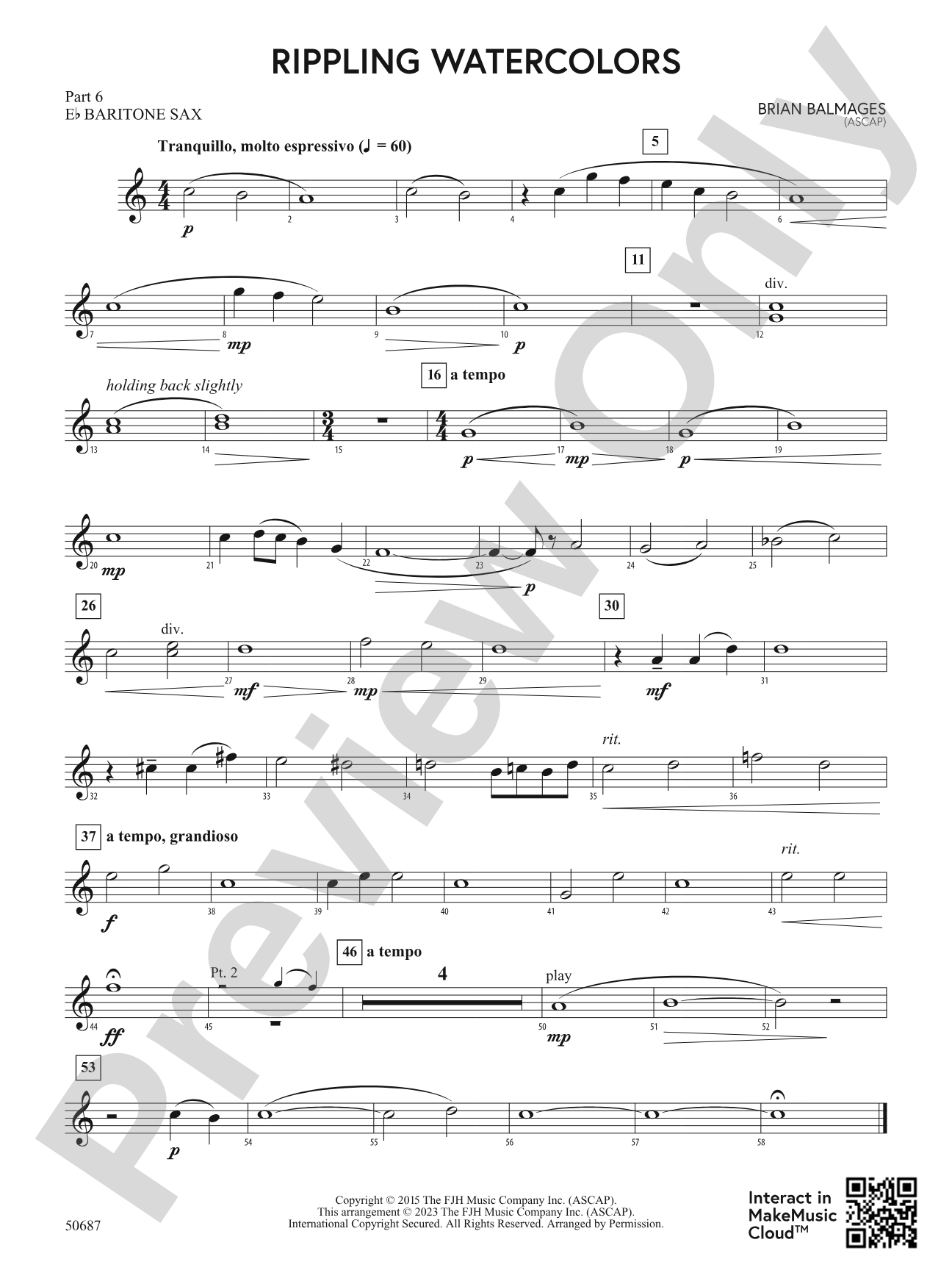 Rippling Watercolors: Part 6 - E-flat Baritone Sax