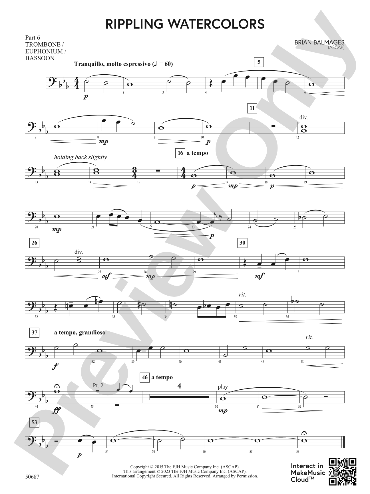 Rippling Watercolors: Part 6 - Trombone / Euphonium / Bassoon