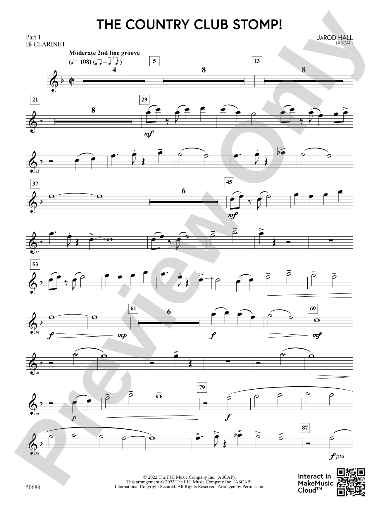 The Country Club Stomp!: Part 1 - B-flat Clarinet