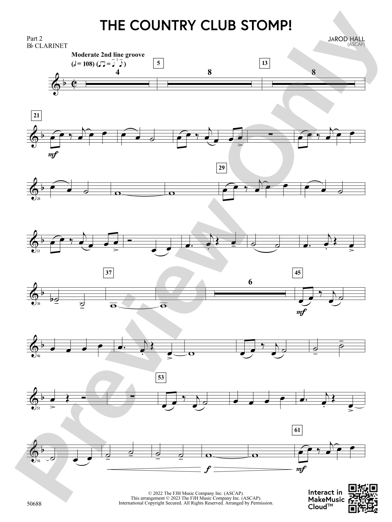 The Country Club Stomp!: Part 2 - B-flat Clarinet