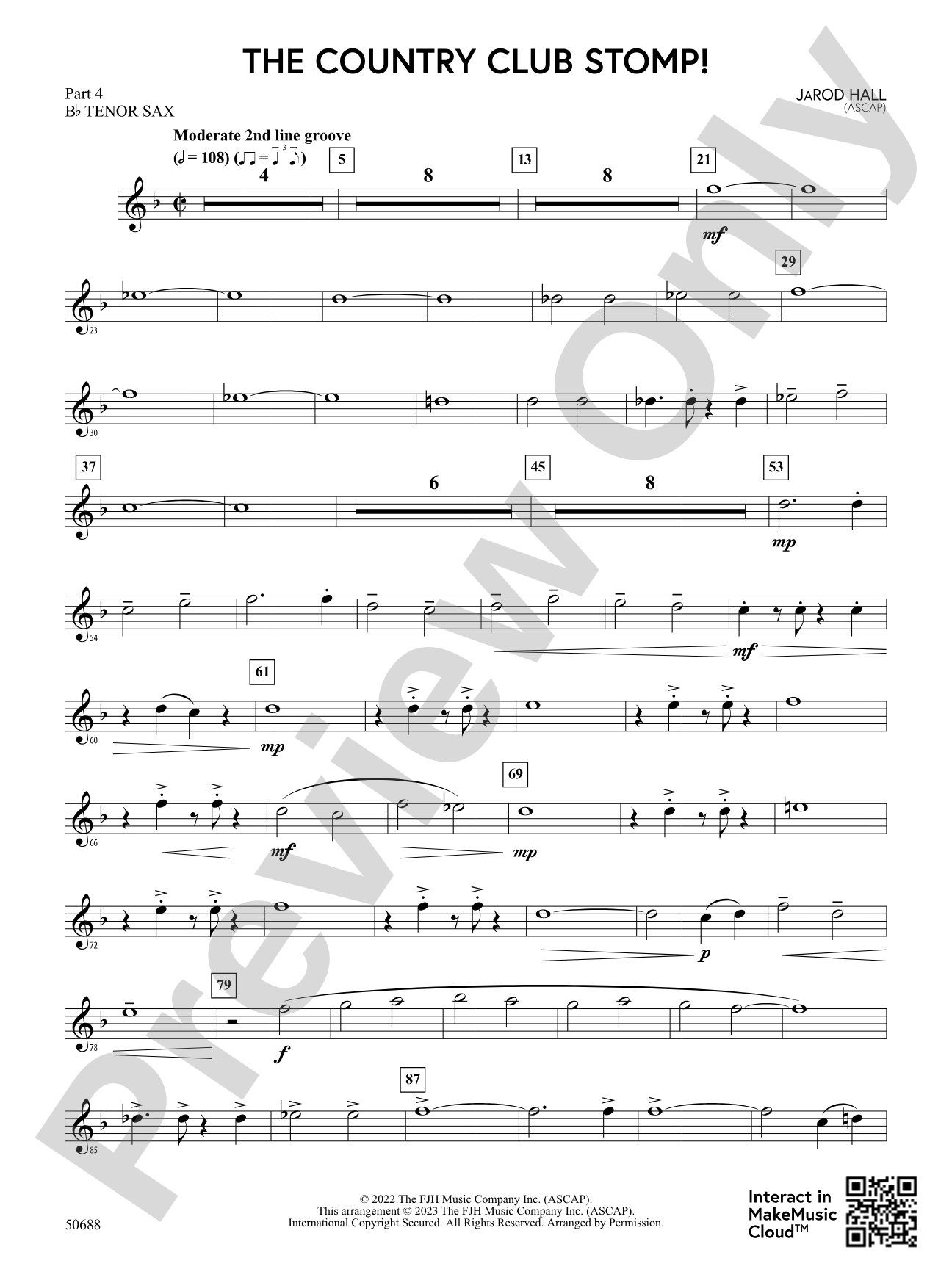 The Country Club Stomp!: Part 4 - B-flat Tenor Sax