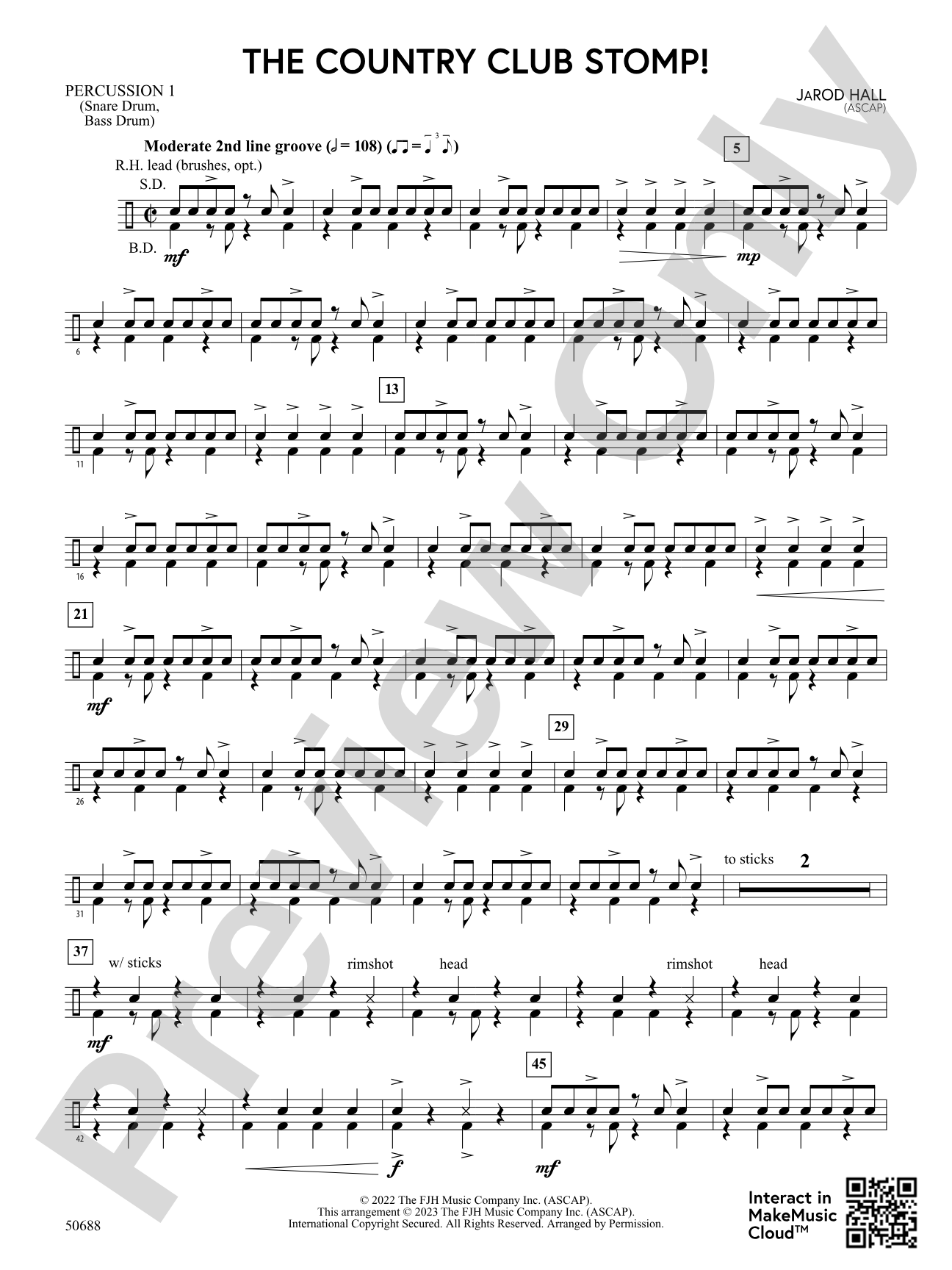 The Country Club Stomp!: 1st Percussion