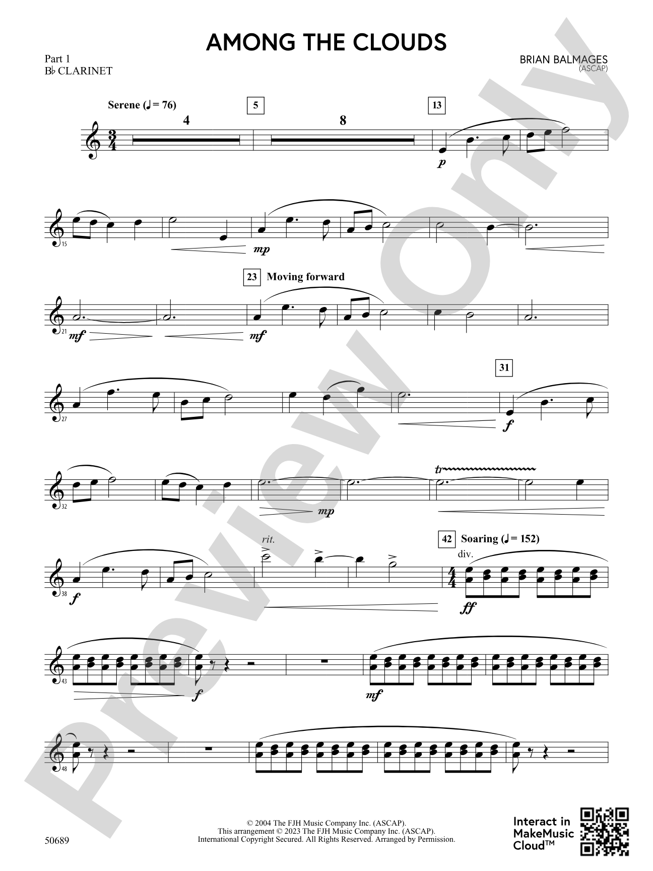 Among the Clouds: Part 1 - B-flat Clarinet