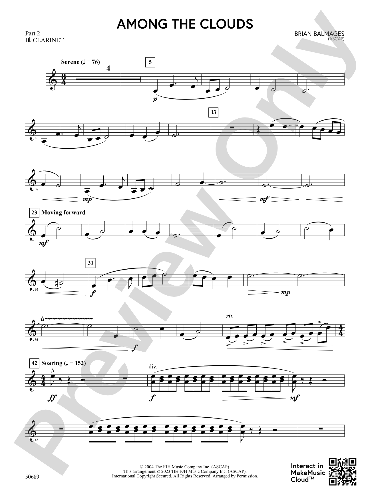 Among the Clouds: Part 2 - B-flat Clarinet