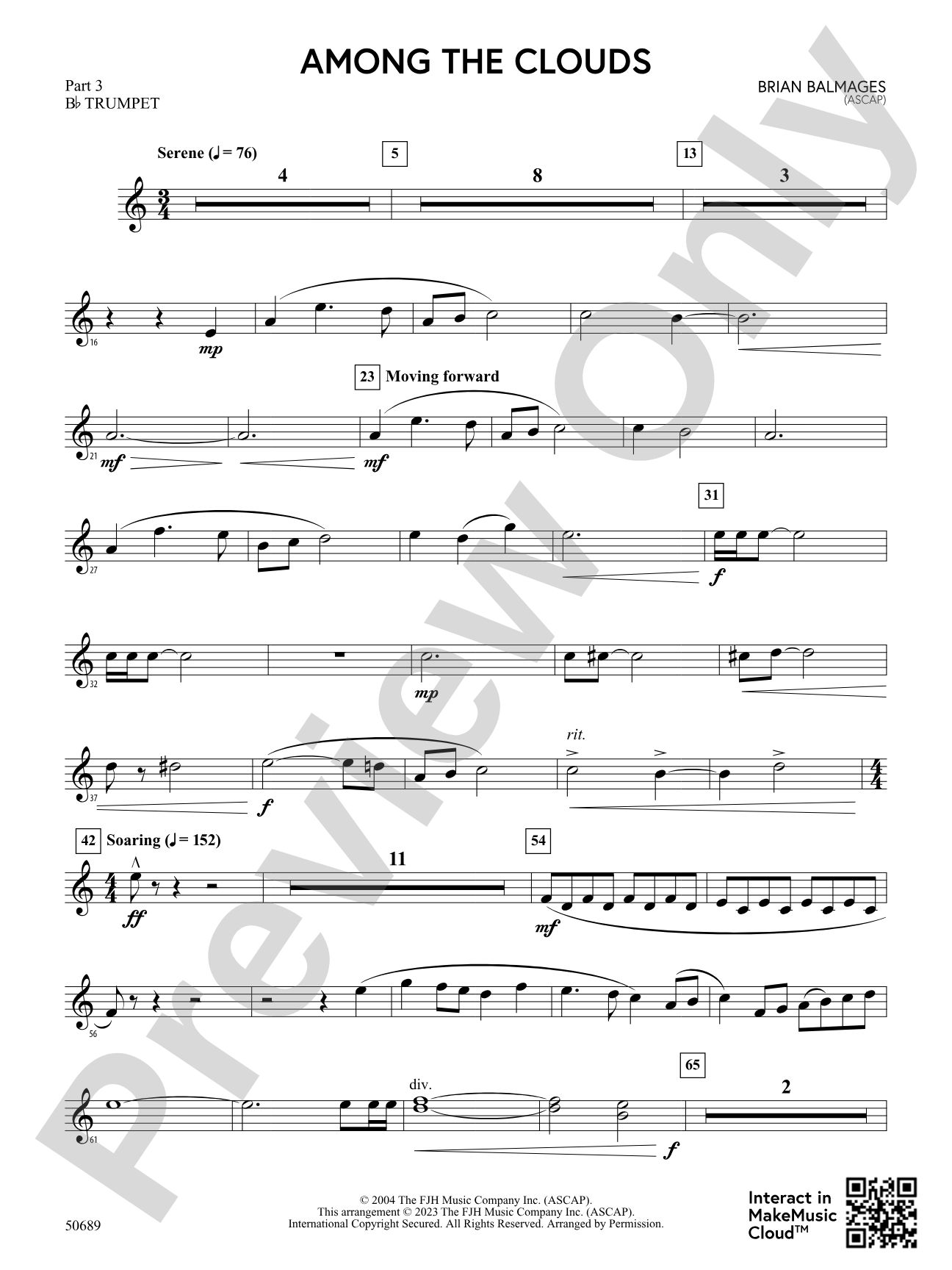 Among the Clouds: Part 3 - B-flat Trumpet