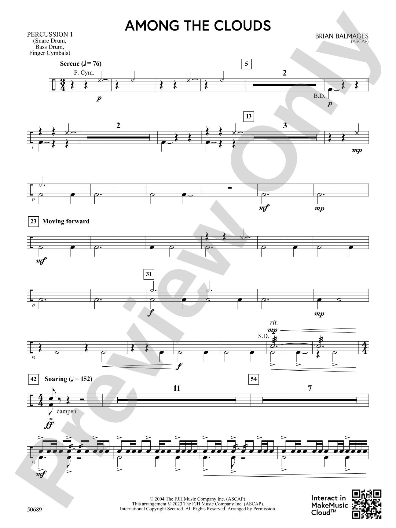 Among the Clouds: 1st Percussion