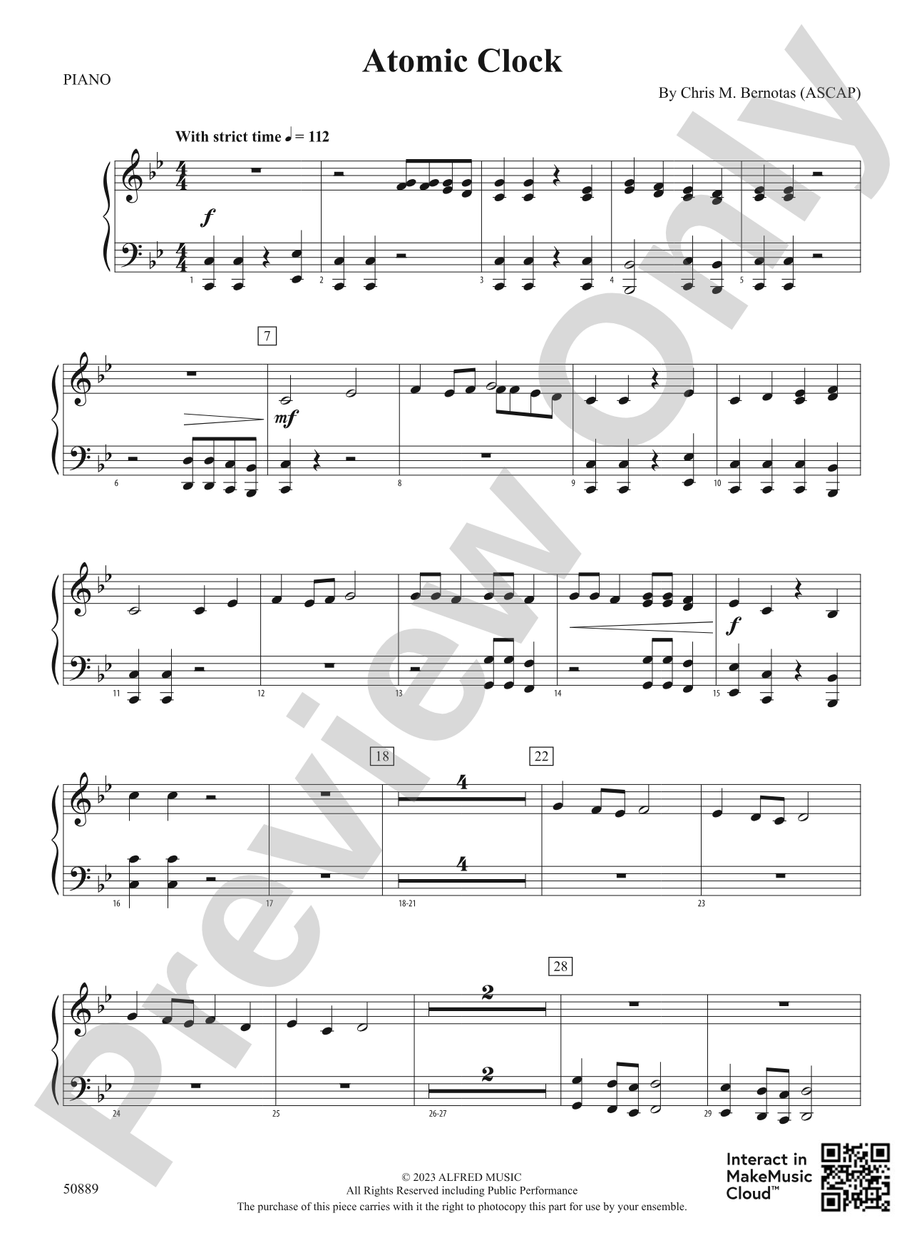 Atomic Clock: Piano Accompaniment