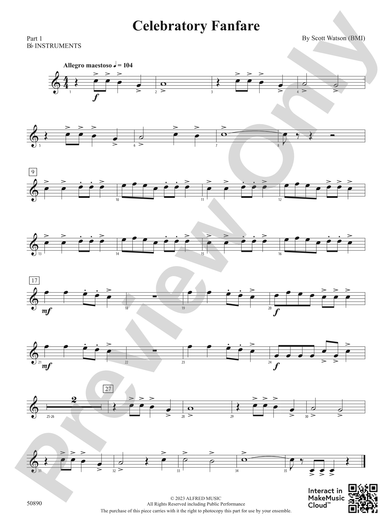 Celebratory Fanfare: Part 1 - B-flat Instruments